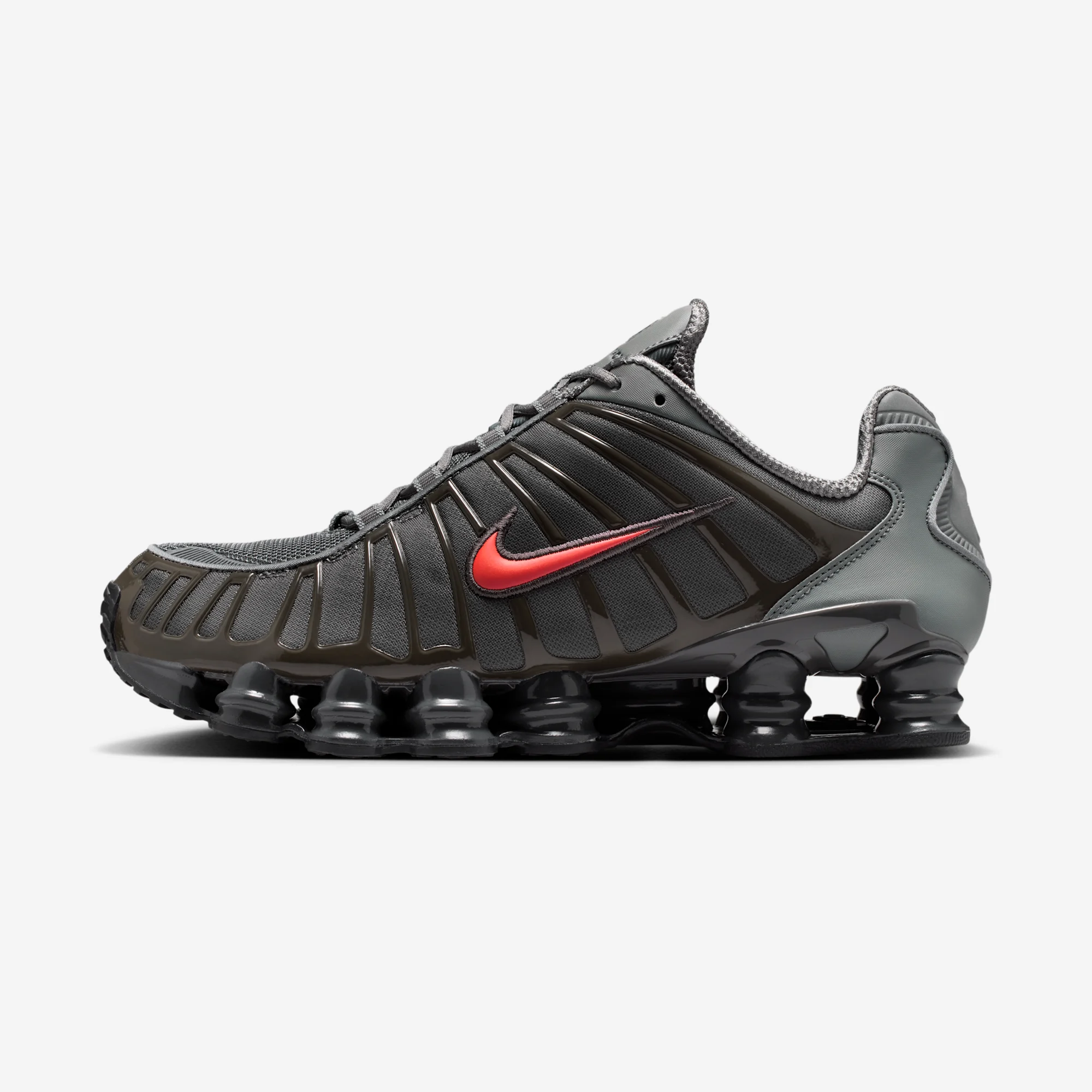 Nike Shox TL SE "Smoke Grey" Smoke Grey/Bright Crimson/Medium Ash/Anthracite/Black