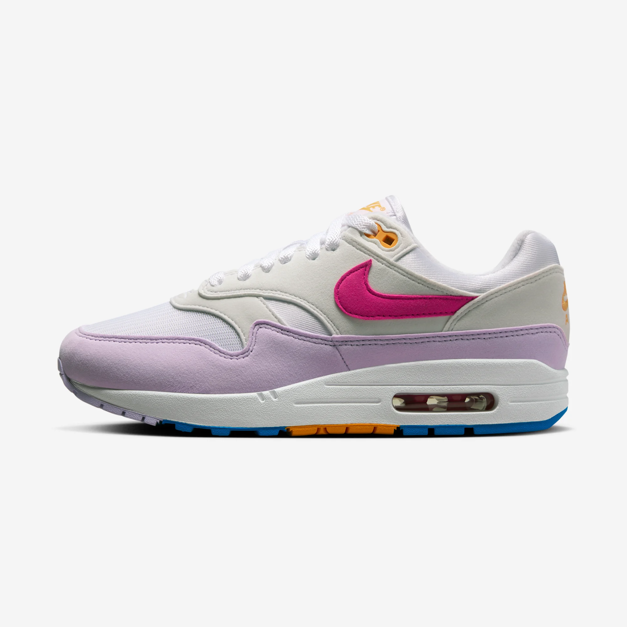Nike Air Max 1 ’87 "Mismatch Swoosh" 2024 White/Alchemy Pink-Photo Blue-Sundial-Lilac Bloom