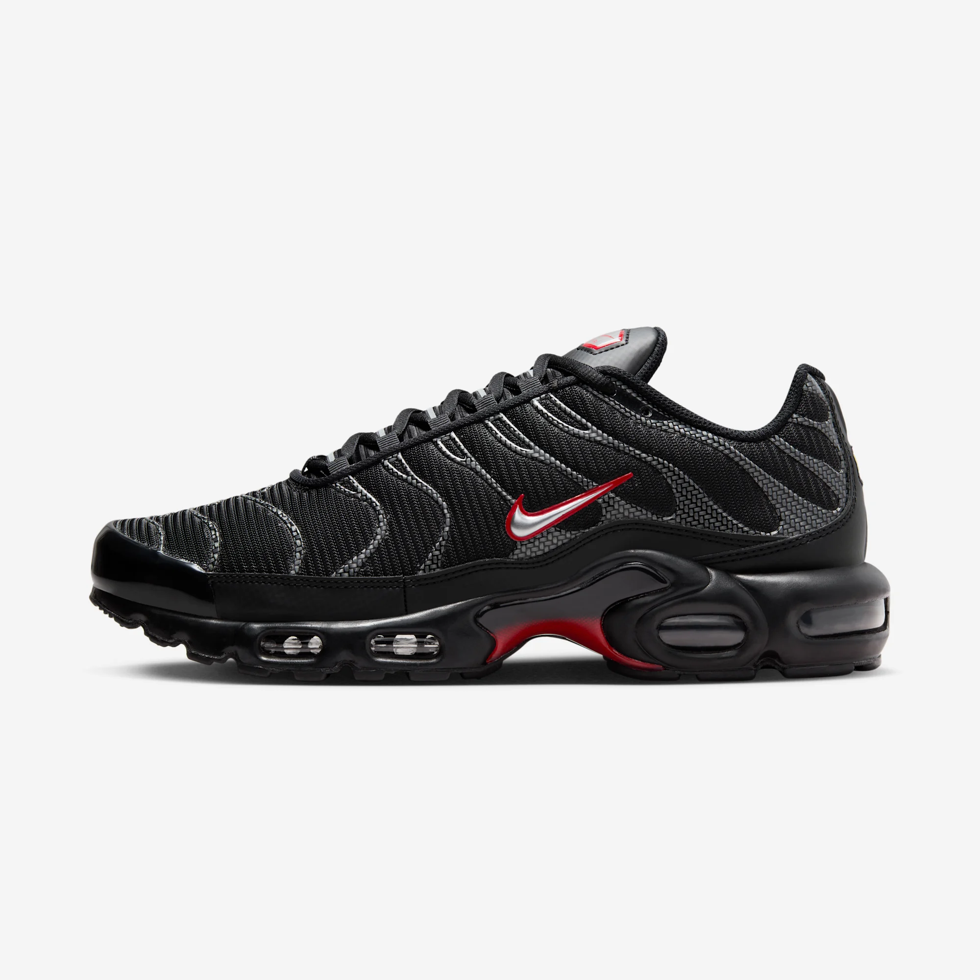 Nike Air Max Plus "Metallic Silver / University Red" Black/Metallic Silver/University Red