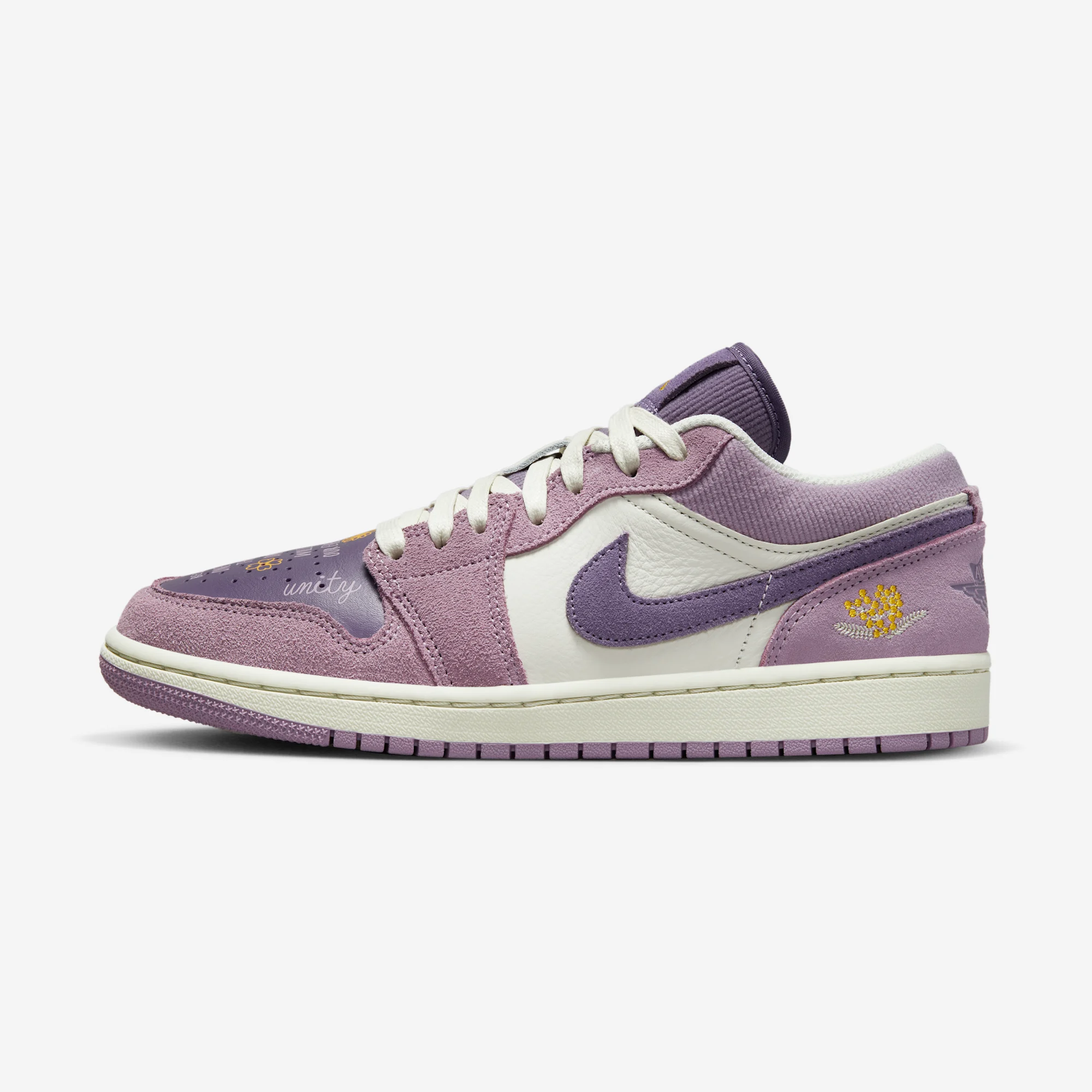 Air Jordan 1 Low "International Women’s Day" 2023 Amethyst Wave/Olive Aura/Dark Sulphur/Canyon Purple