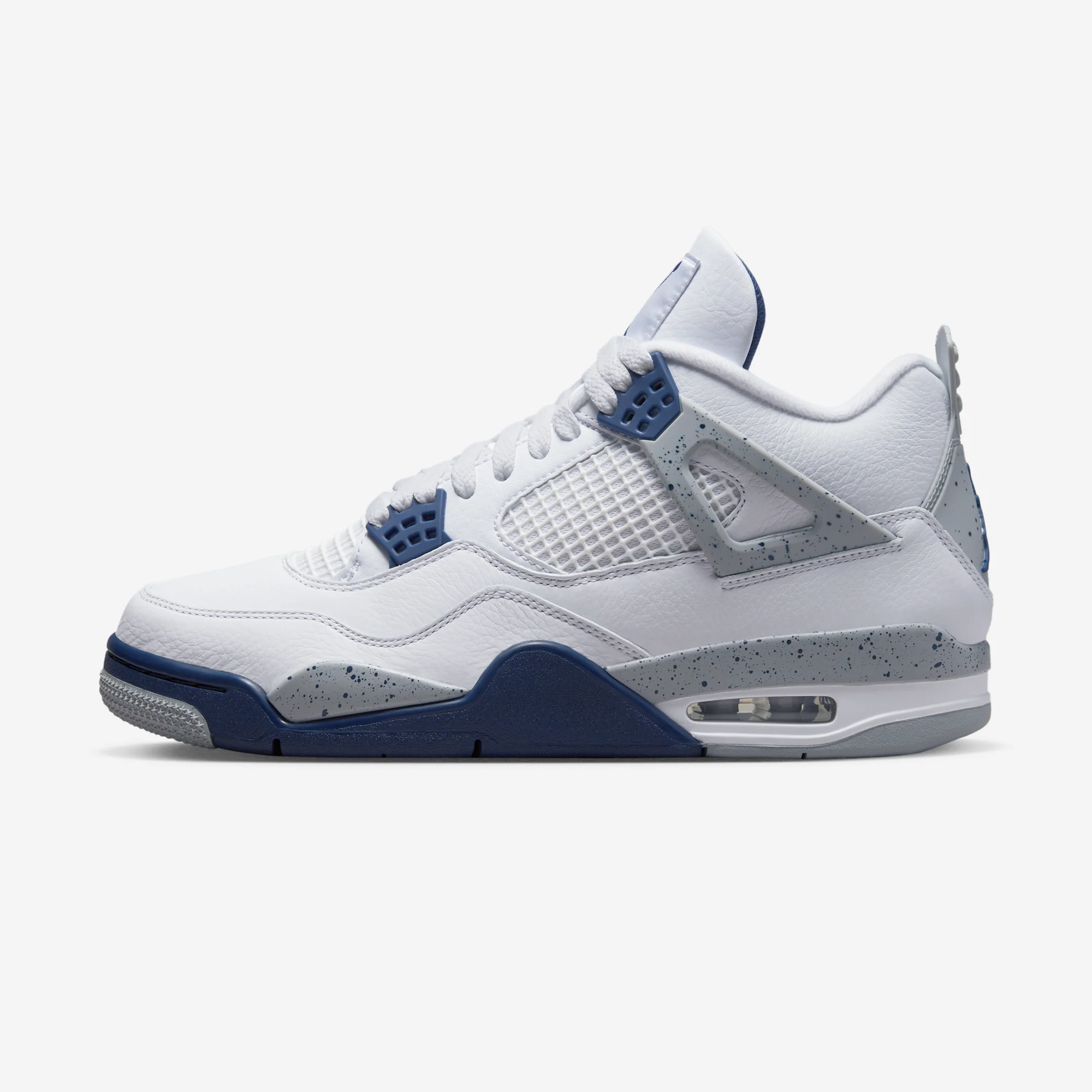Air Jordan 4 Retro "Midnight Navy" 2022 White/Light Smoke Grey/Fire Red/Midnight Navy