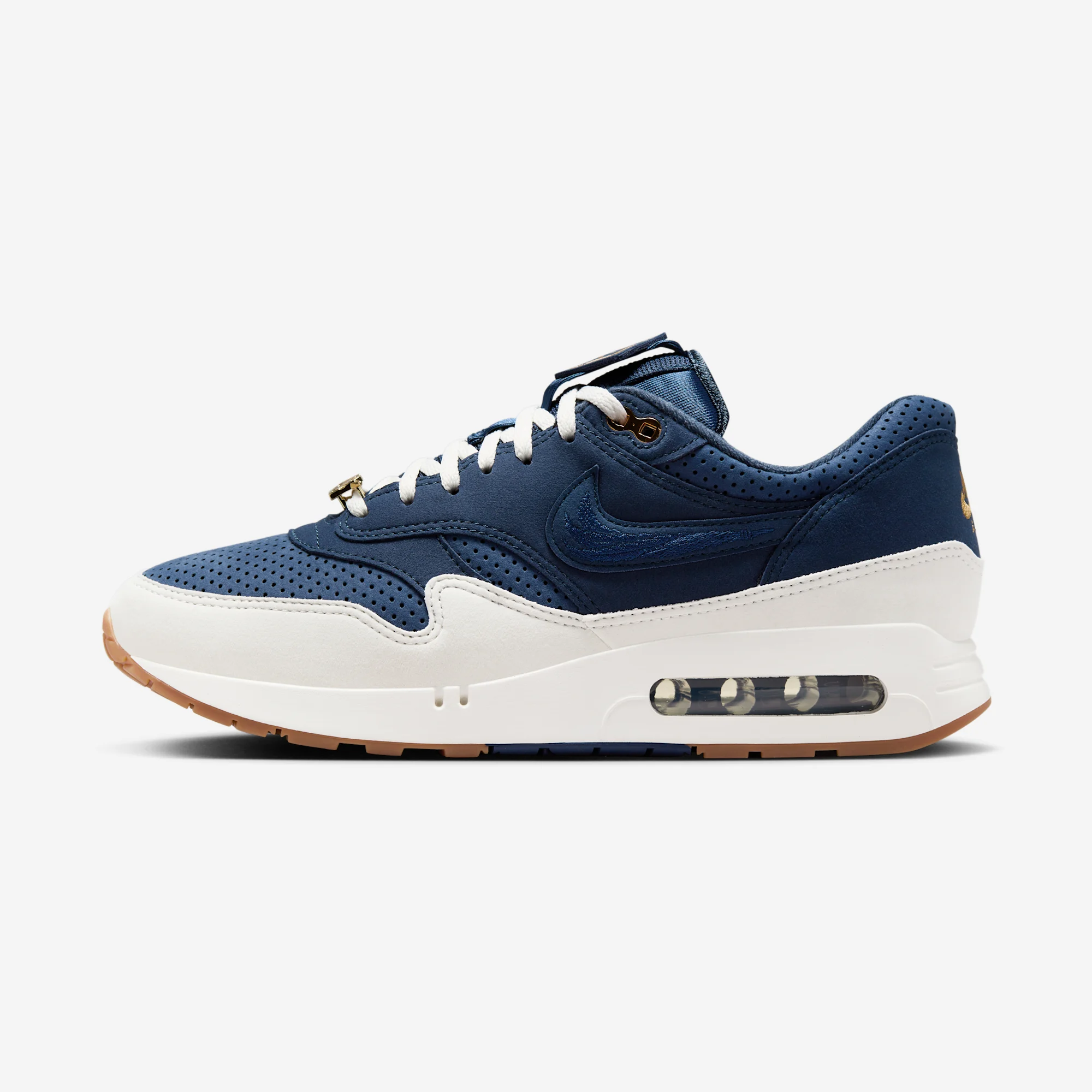 Nike Air Max 1 ’86 “Jackie Robinson” 2024 Midnight Navy/Obsidian/Sail/Metallic Gold/Gum Medium Brown