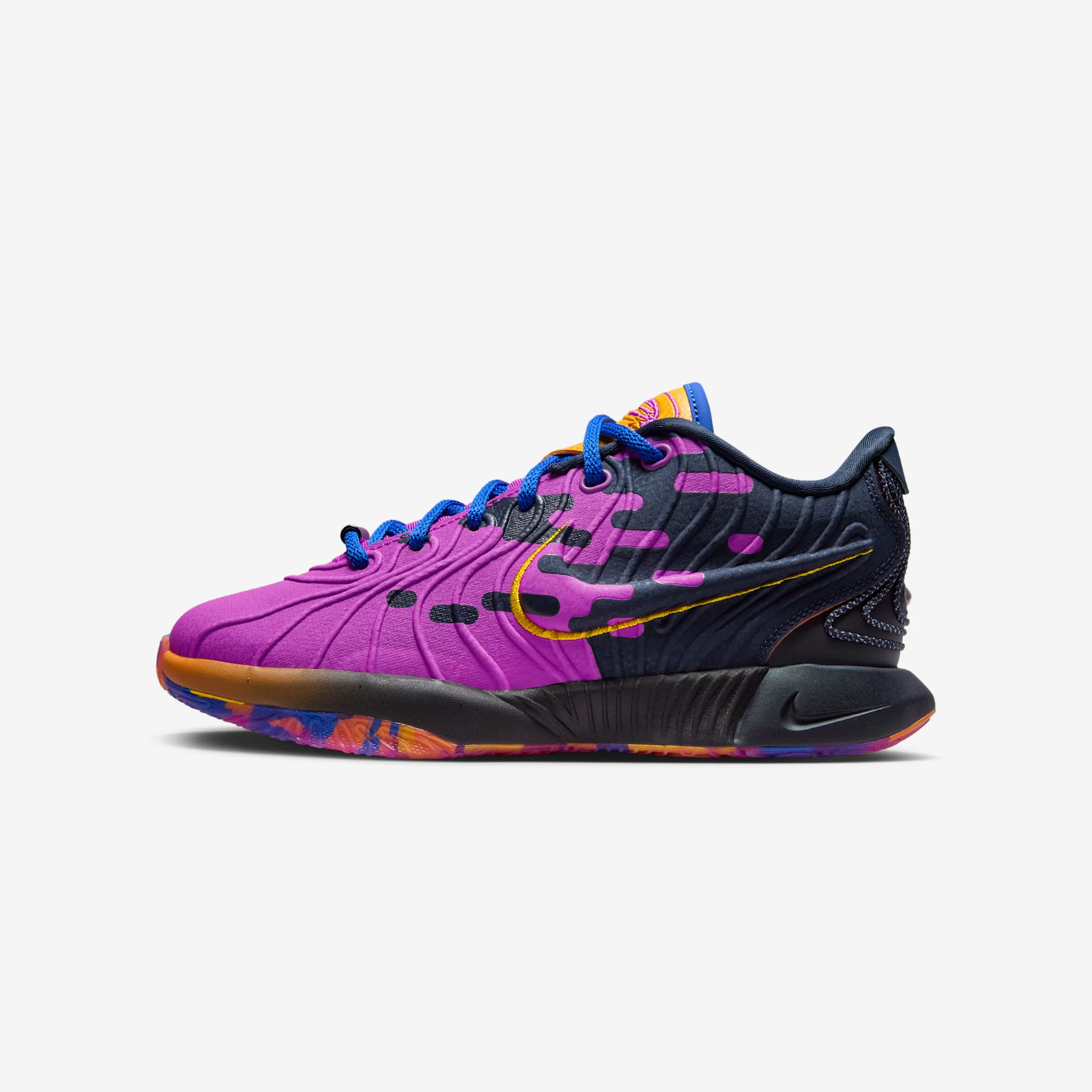 Nike LeBron 21 GS “Hyper Violet” 2024 Hyper Violet/Hyper Royal/Obsidian/University Gold/Bright Mandarin