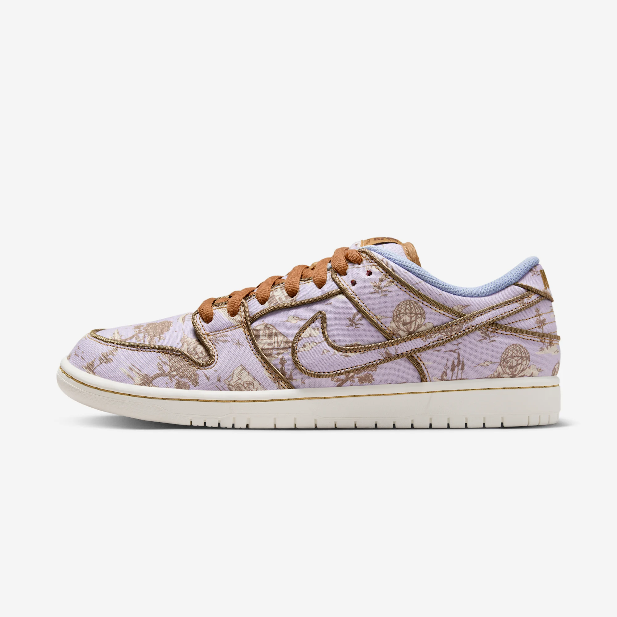 Nike SB Dunk Low Pro "Pastoral Print" 2024 Football Grey/Coconut Milk/Khaki/Flat Gold