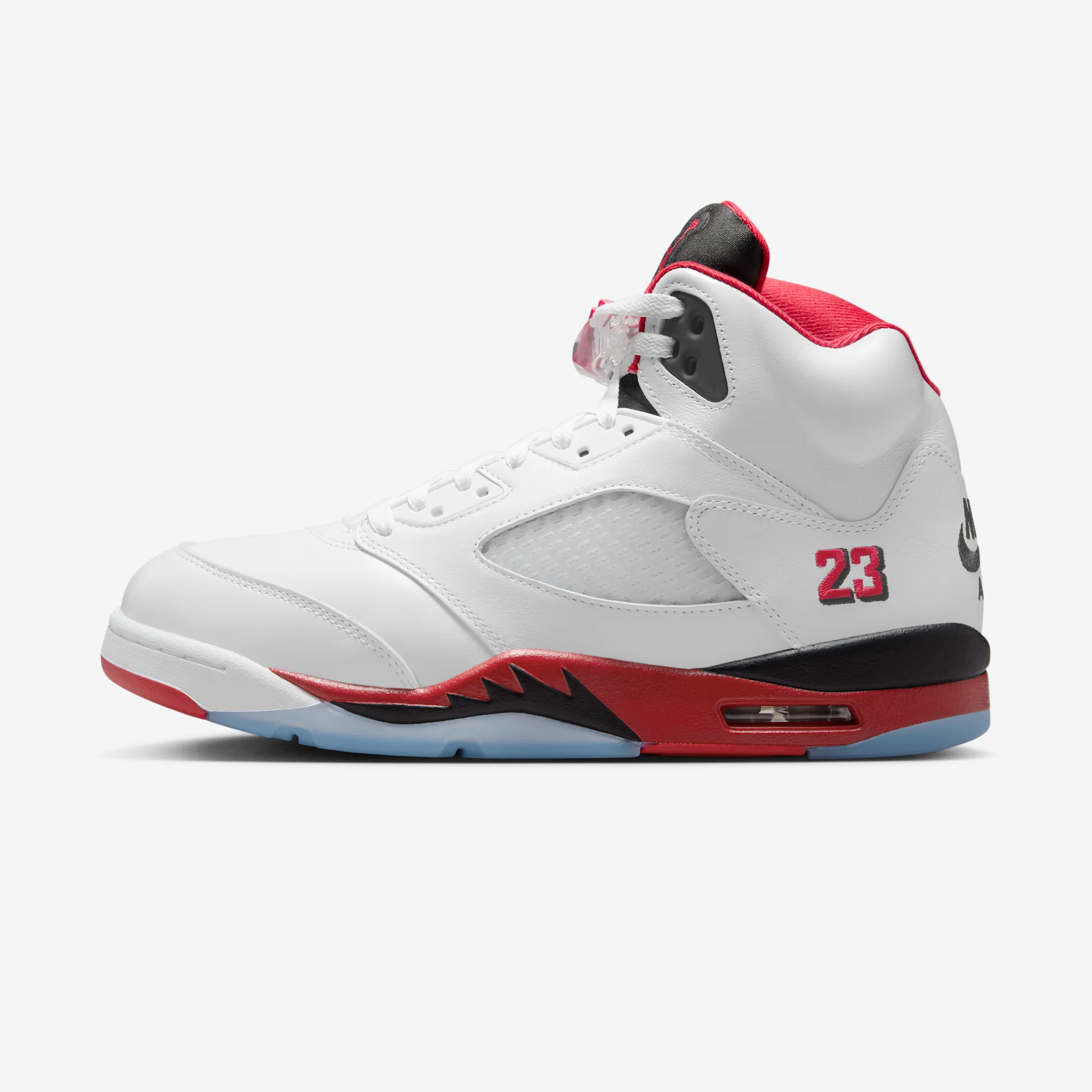 Air Jordan 5 Retro "Fire Red Black Tongue" White/Fire Red/Black