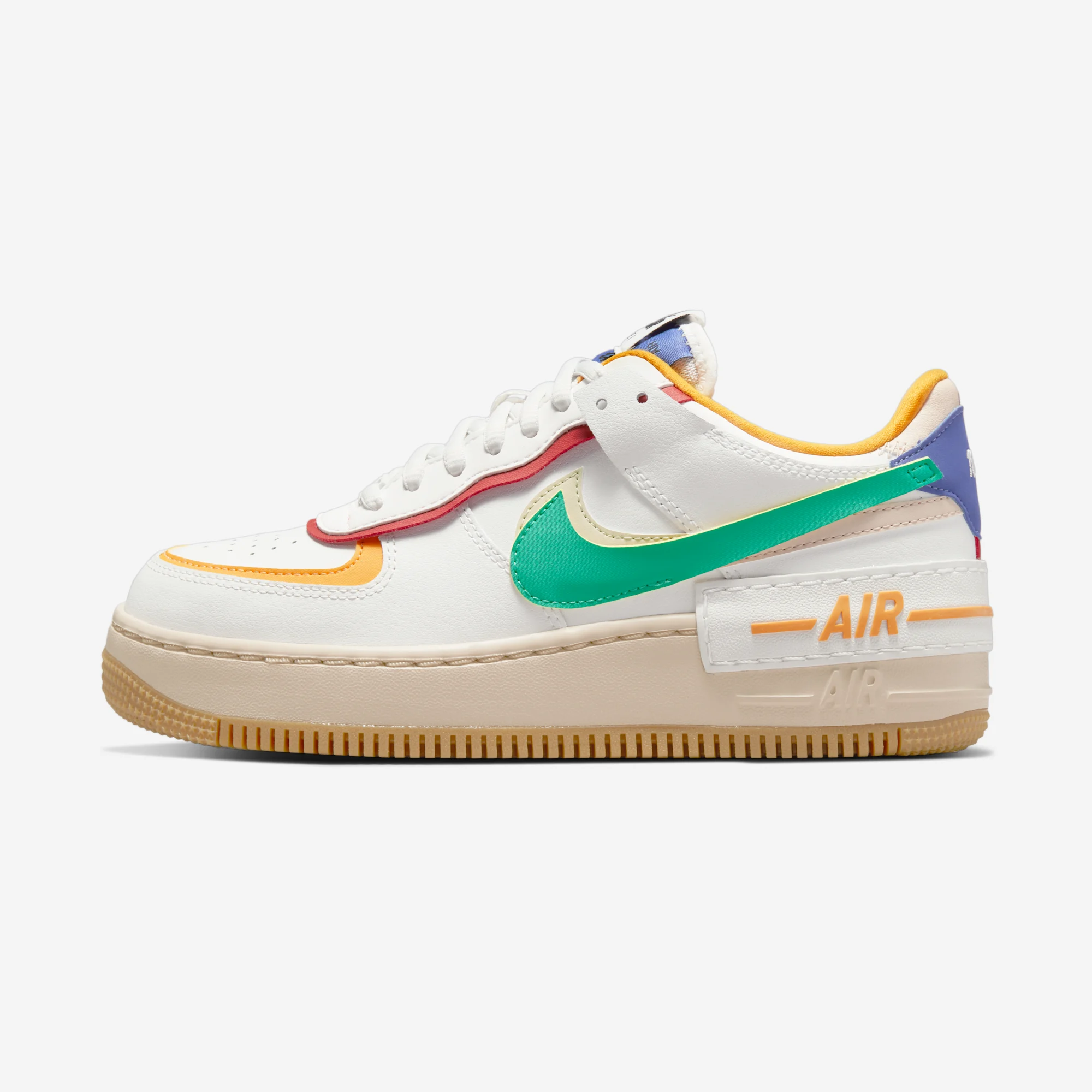 Nike Air Force 1 Shadow "Multicolor" Summit White/Yellow Ochre/Lapis/Neptune Green