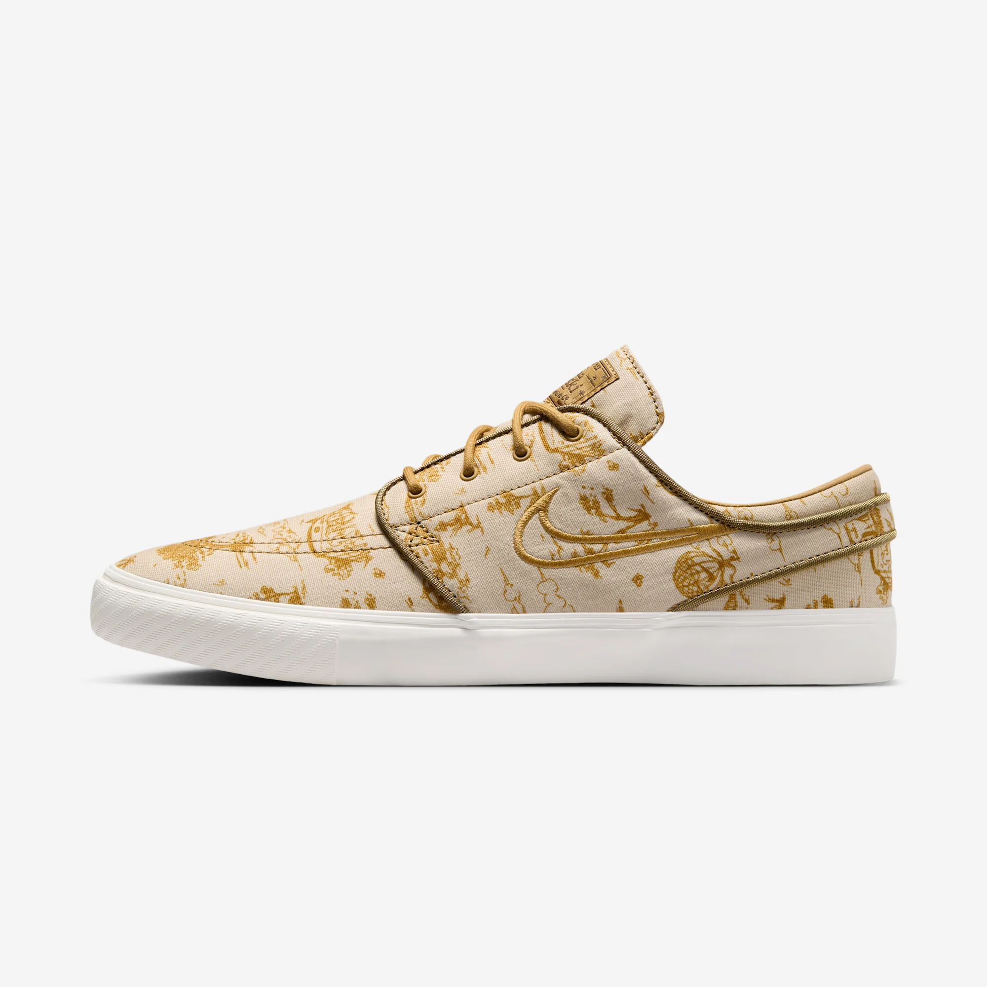Nike SB Zoom Janoski OG+ PRM "Pastoral Print" 2024 Sesame/Flat Gold/Bronzine/Sail/Court Blue/Gum Light Brown