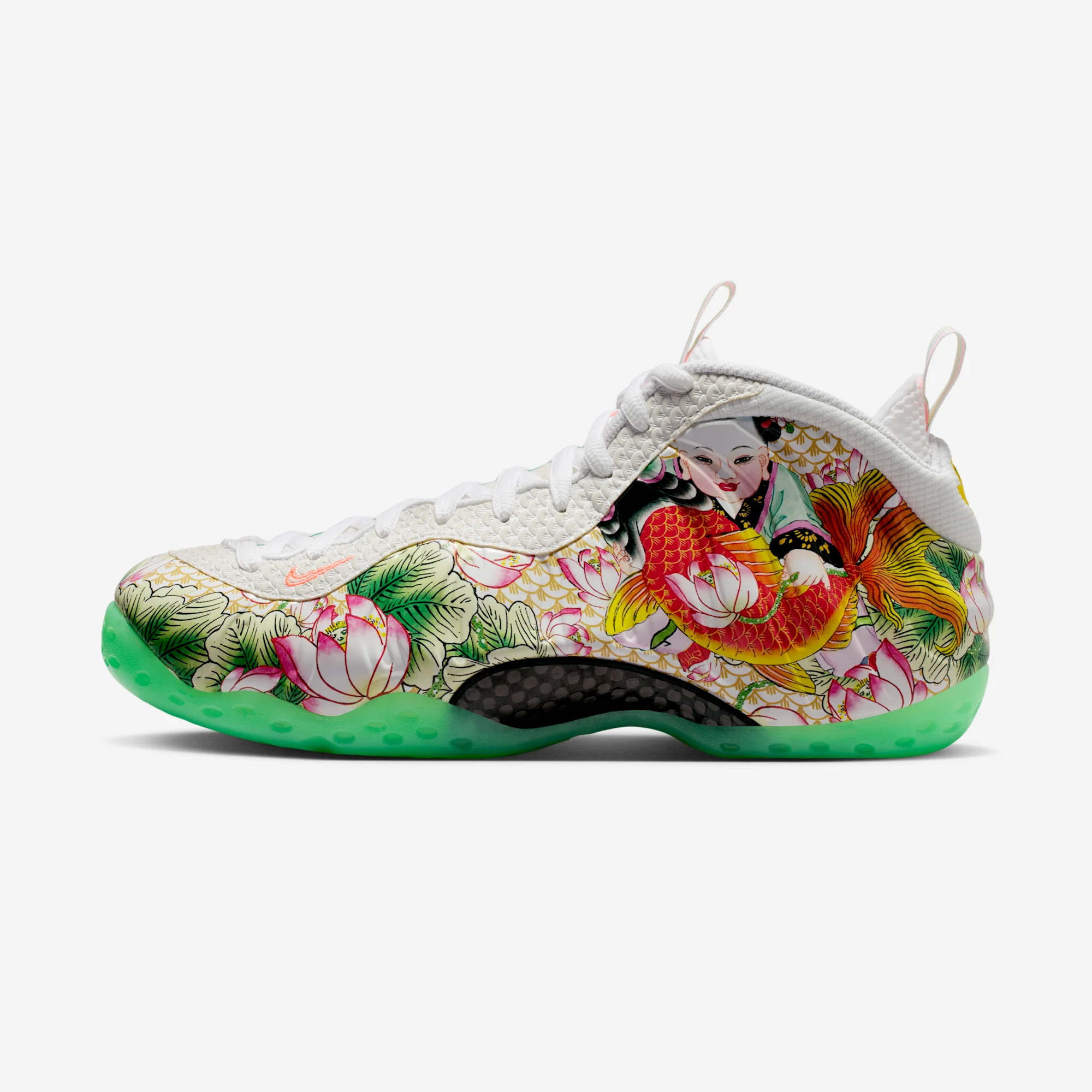 Nike Air Foamposite One PRM "Tianjin 2.0" White/Light Poison Green/Black/Lava Glow/Tour Yellow