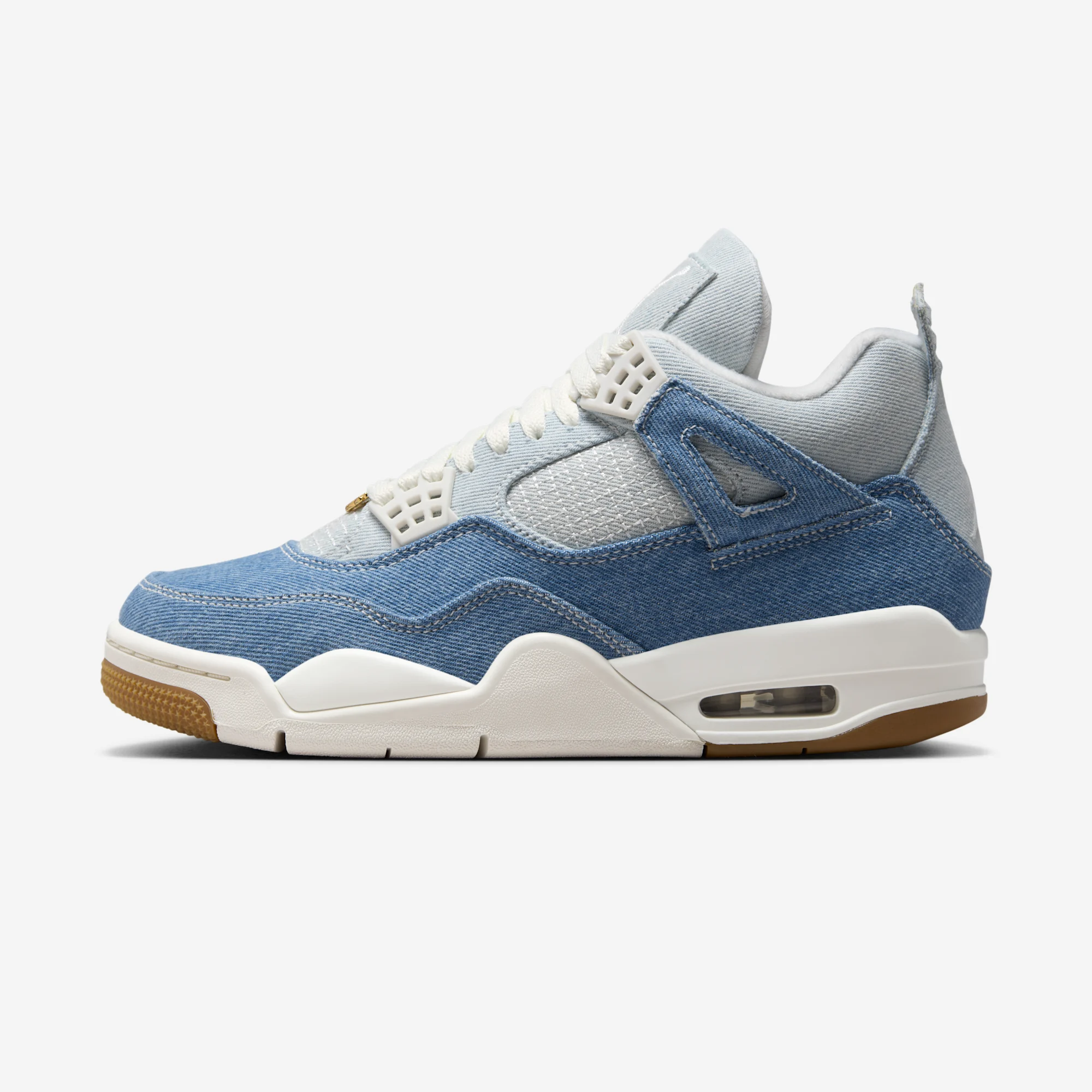 Air Jordan 4 Retro W "Worn Blue" Sail/Gum Light Brown/Worn Blue/Sail/Metallic Gold