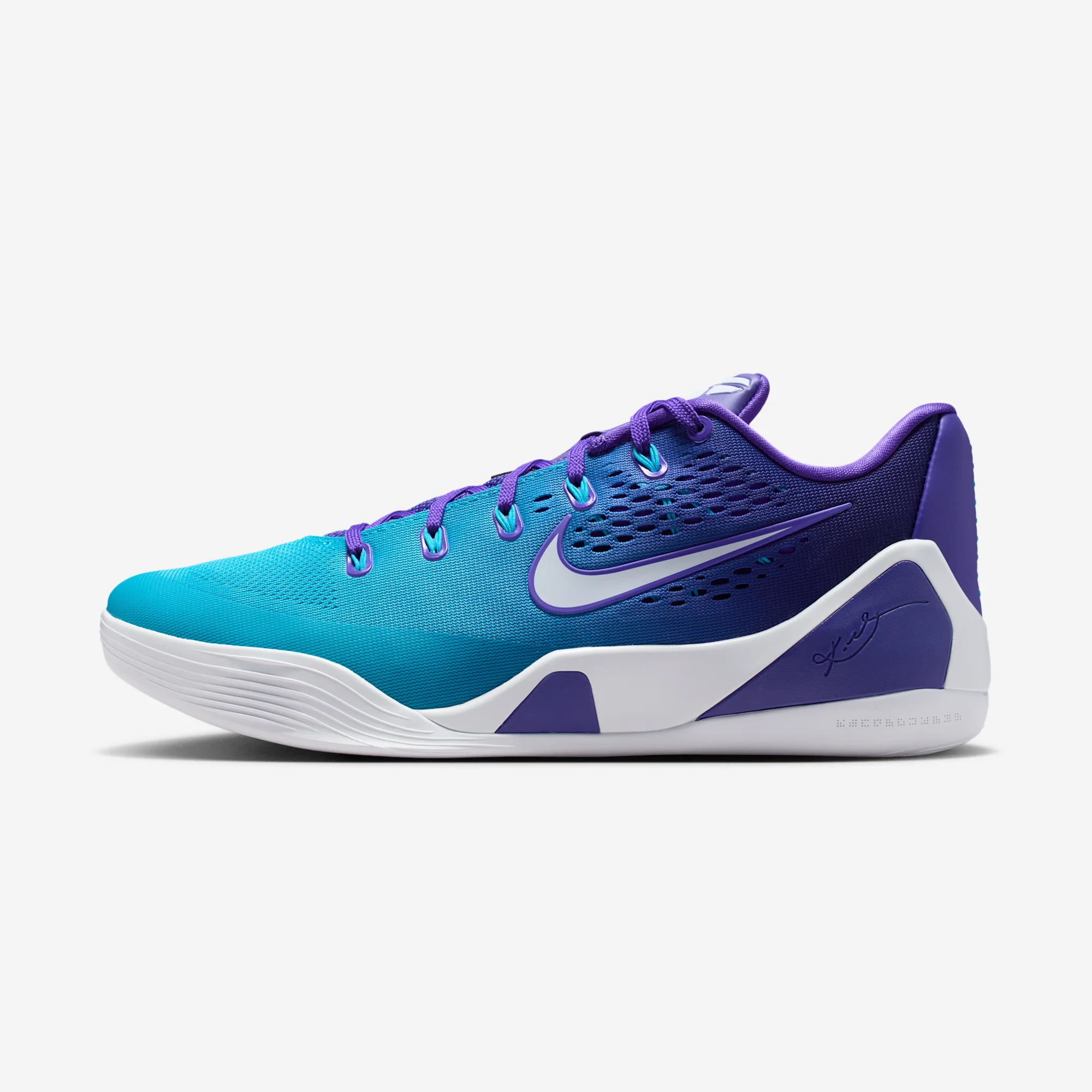 Nike Kobe 9 Elite Low EM Protro "Hornets" Fierce Purple/Blue Lagoon/White