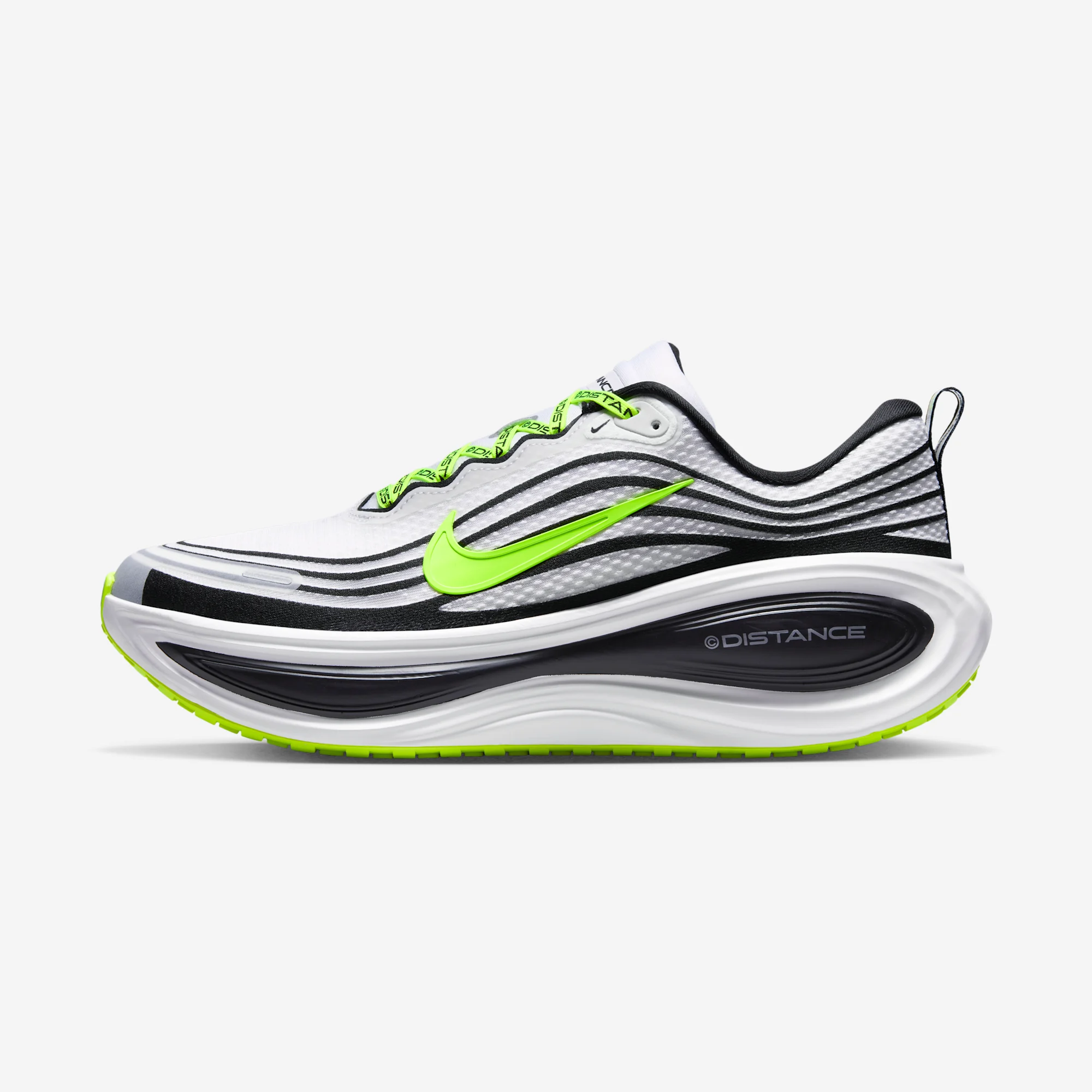 Distance x Nike Vomero Plus "White & Volt" White/Metallic Silver/Black/Volt