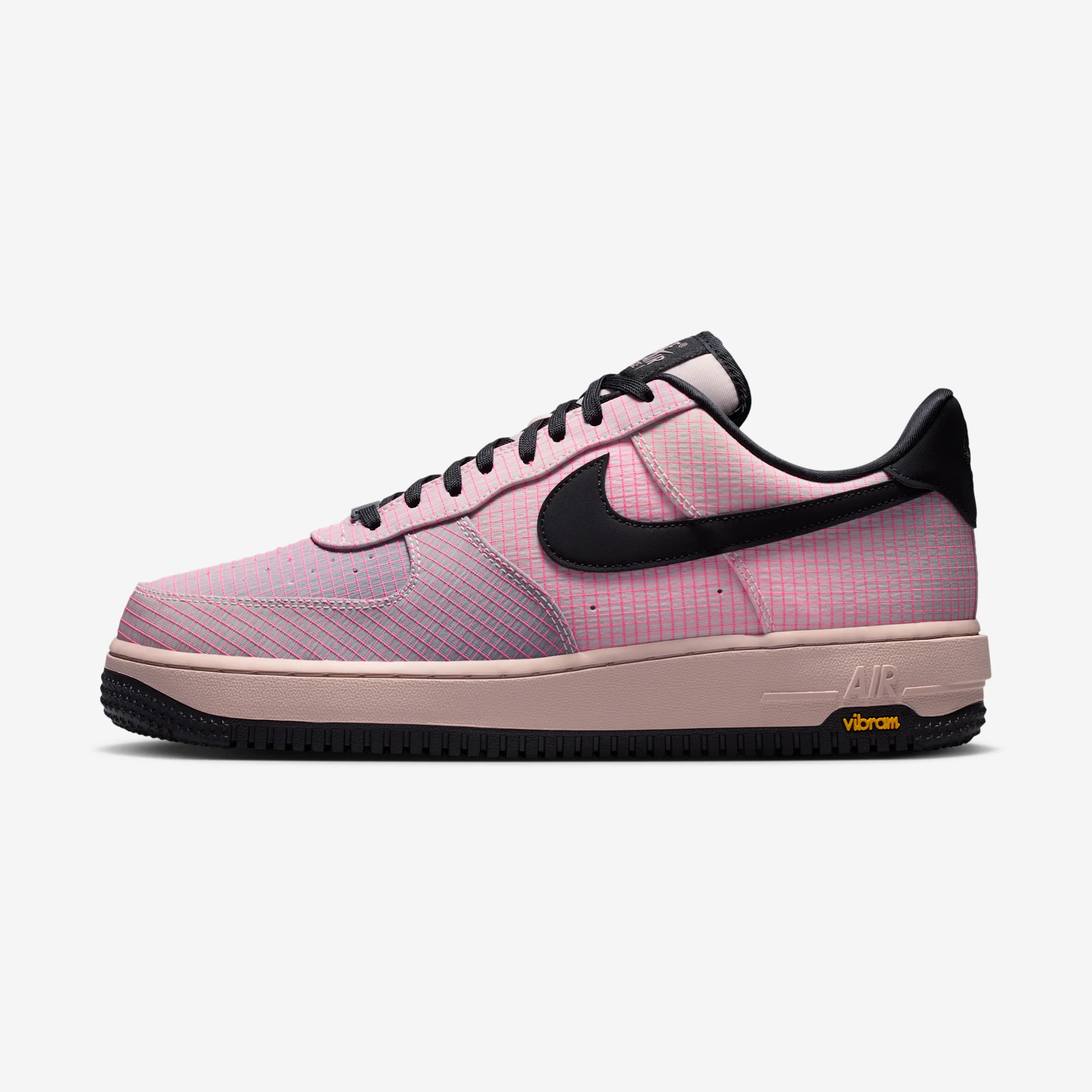 Vibram x Nike Air Force 1 Low LX "Pink" Silt Red/Black/Light Violet Ore/Speed Yellow
