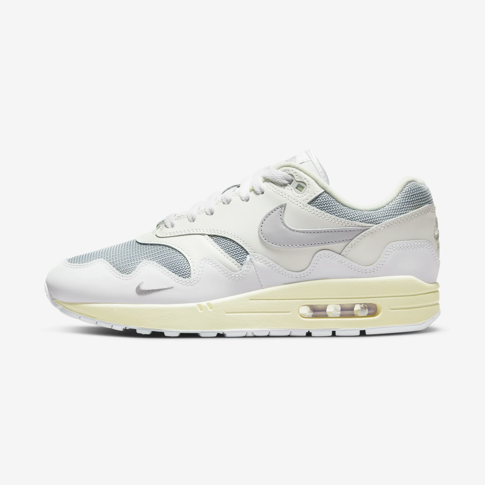 Patta x Nike Air Max 1 "White / Silver" White/Metallic Silver/Pure Platinum