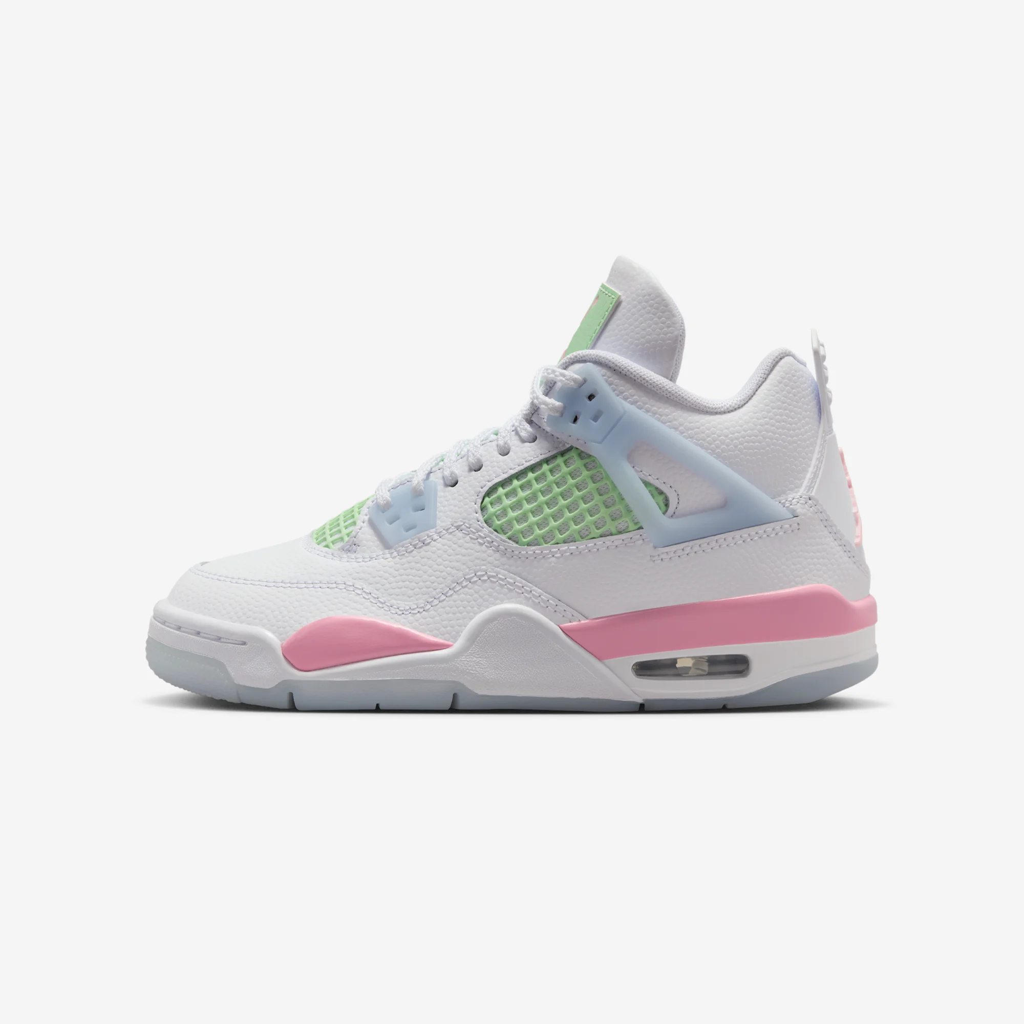 Air Jordan 4 Retro GS "White / Medium Soft Pink" White/Medium Soft Pink/Half Blue/Vapor Green