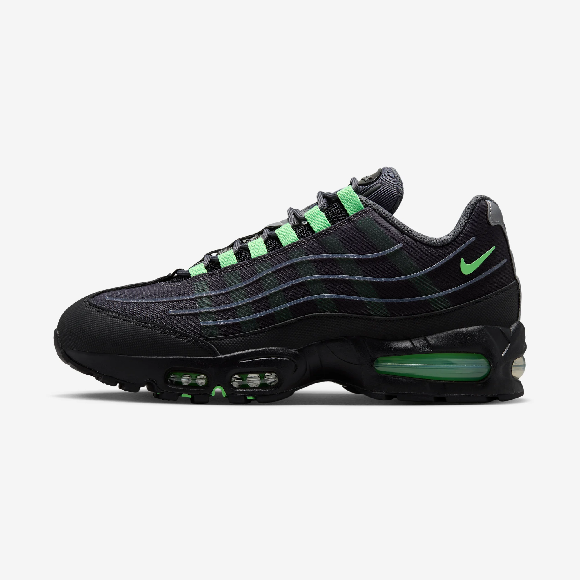 Nike Air Max 95 Big Bubble Tech "Illusion Green" Iron Grey/Illusion Green/Black/Metallic Silver