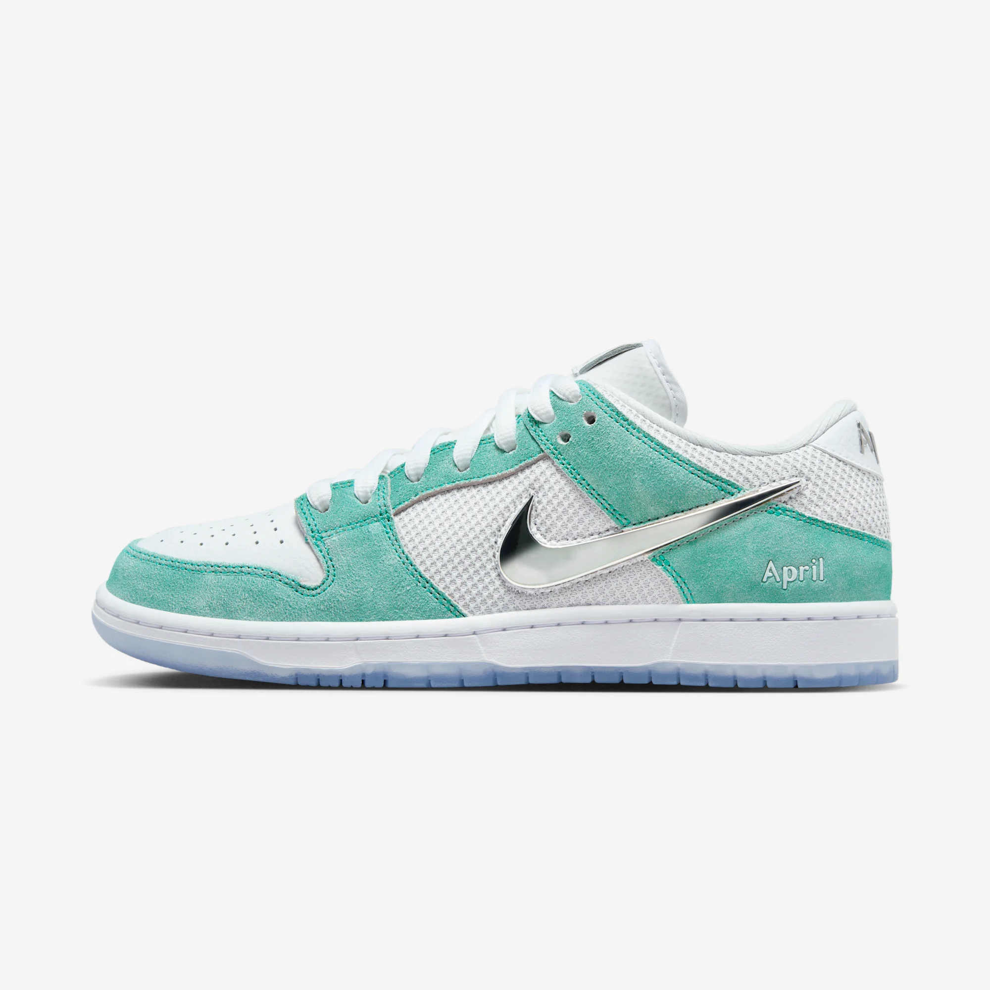 April Skateboards x Nike SB Dunk Low Pro "Turbo Green" 2023 Racer Blue/White/Metallic Silver