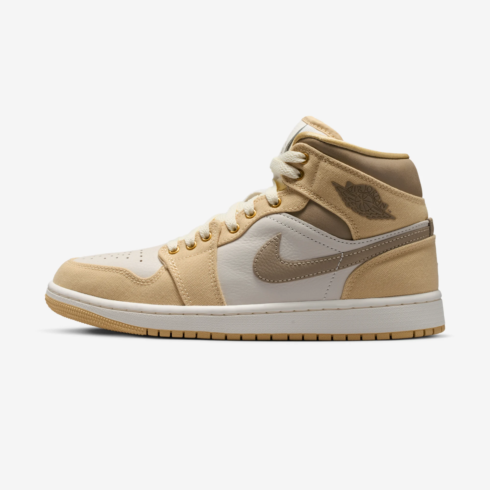 Air Jordan 1 Mid SE W "Khaki & Sesame" Khaki/Sesame/Cargo Khaki/Coconut Milk/Pecan/Sail