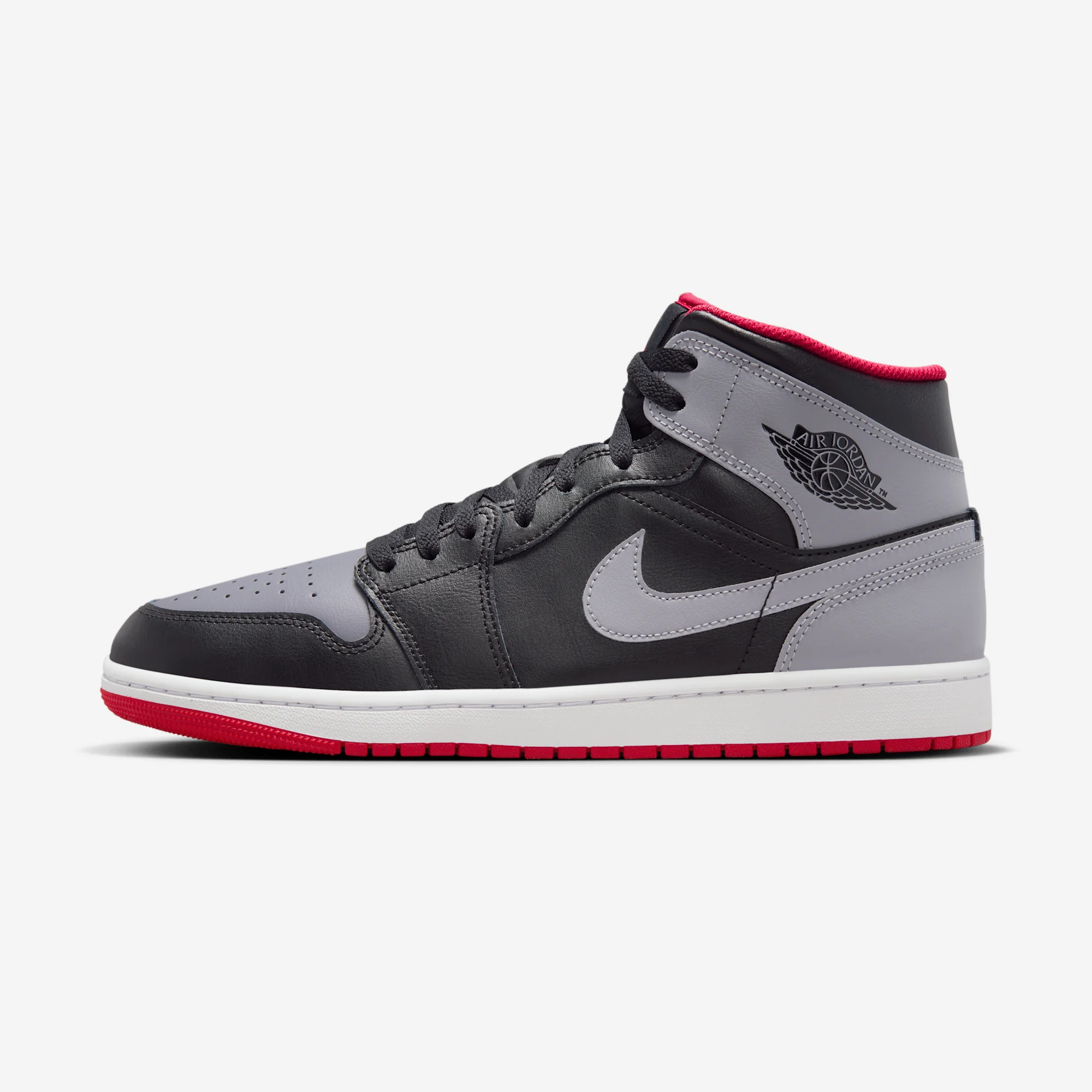 Air Jordan 1 Mid "Black / Grey / Red" 2024 Black/Cement Grey/Fire Red/White