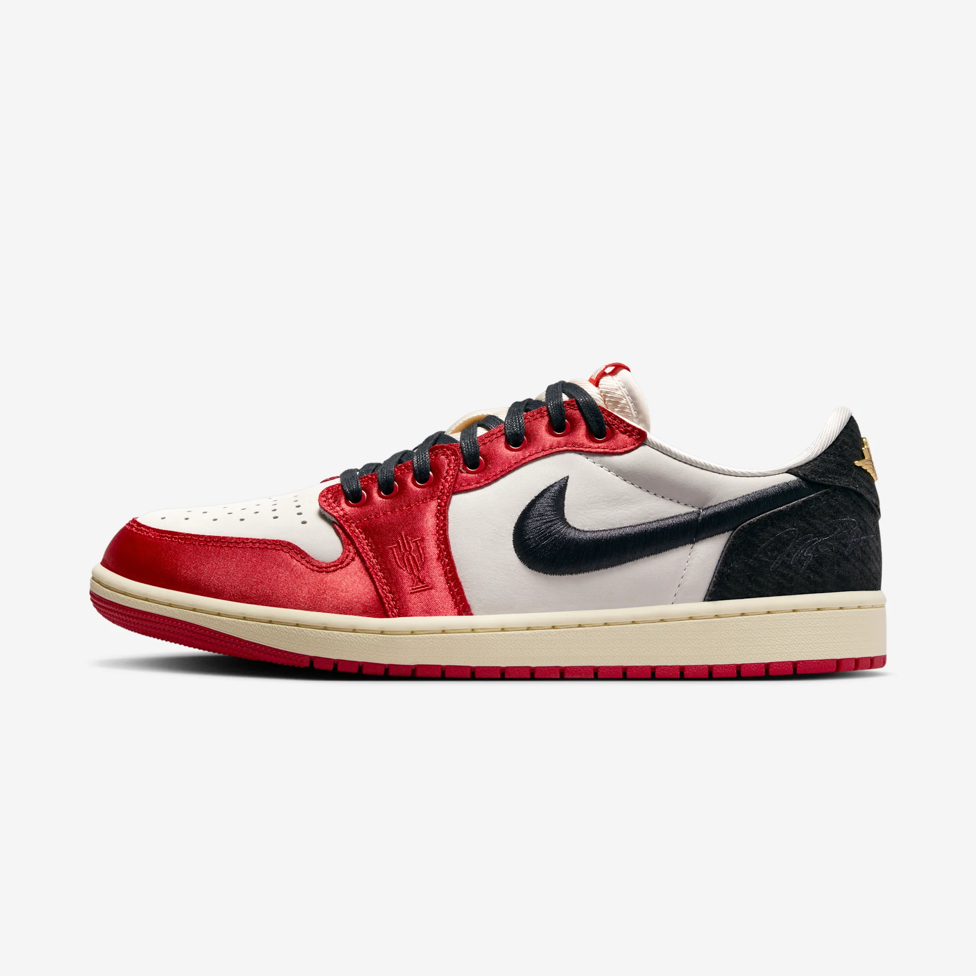 Trophy Room x Air Jordan 1 Low "Varsity Red" 2024 Sail/Varsity Red/Muslin/Black