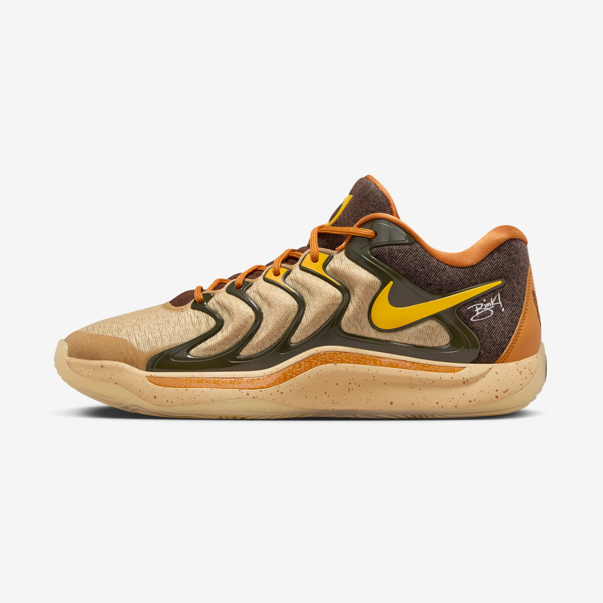 Bink! x Nike KD 17 “Sesame / Monarch” 2024 Sesame/University Gold/Rough Green/Monarch