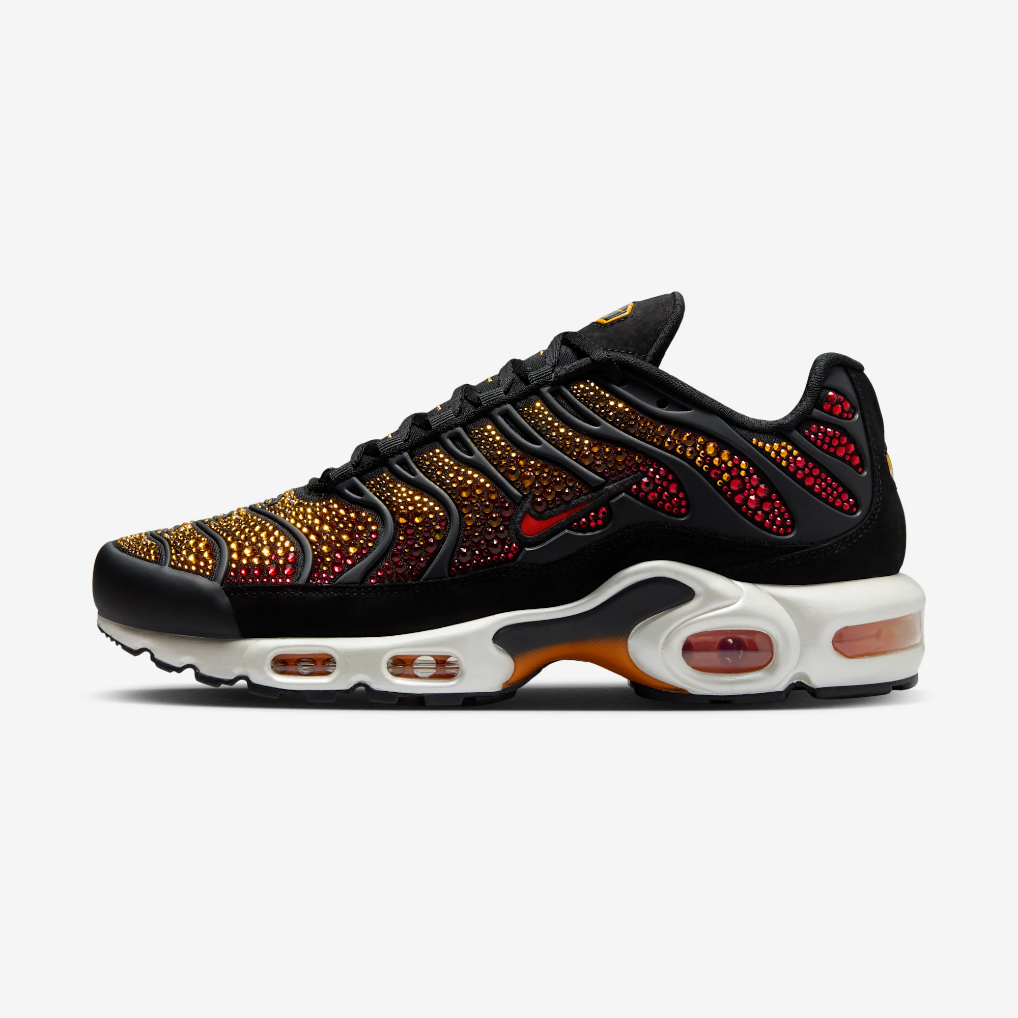 Swarovski x Nike Air Max Plus "Sunset" Black/Fire Red/Pimento/Bright Ceramic/Saturn Gold