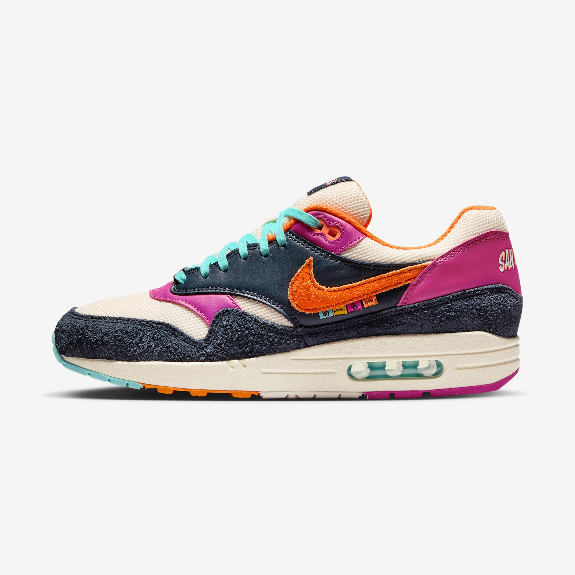 Nike Air Max 1 "San Diego Padres" Dark Obsidian/Magma Orange/Coconut Milk/Fireberry