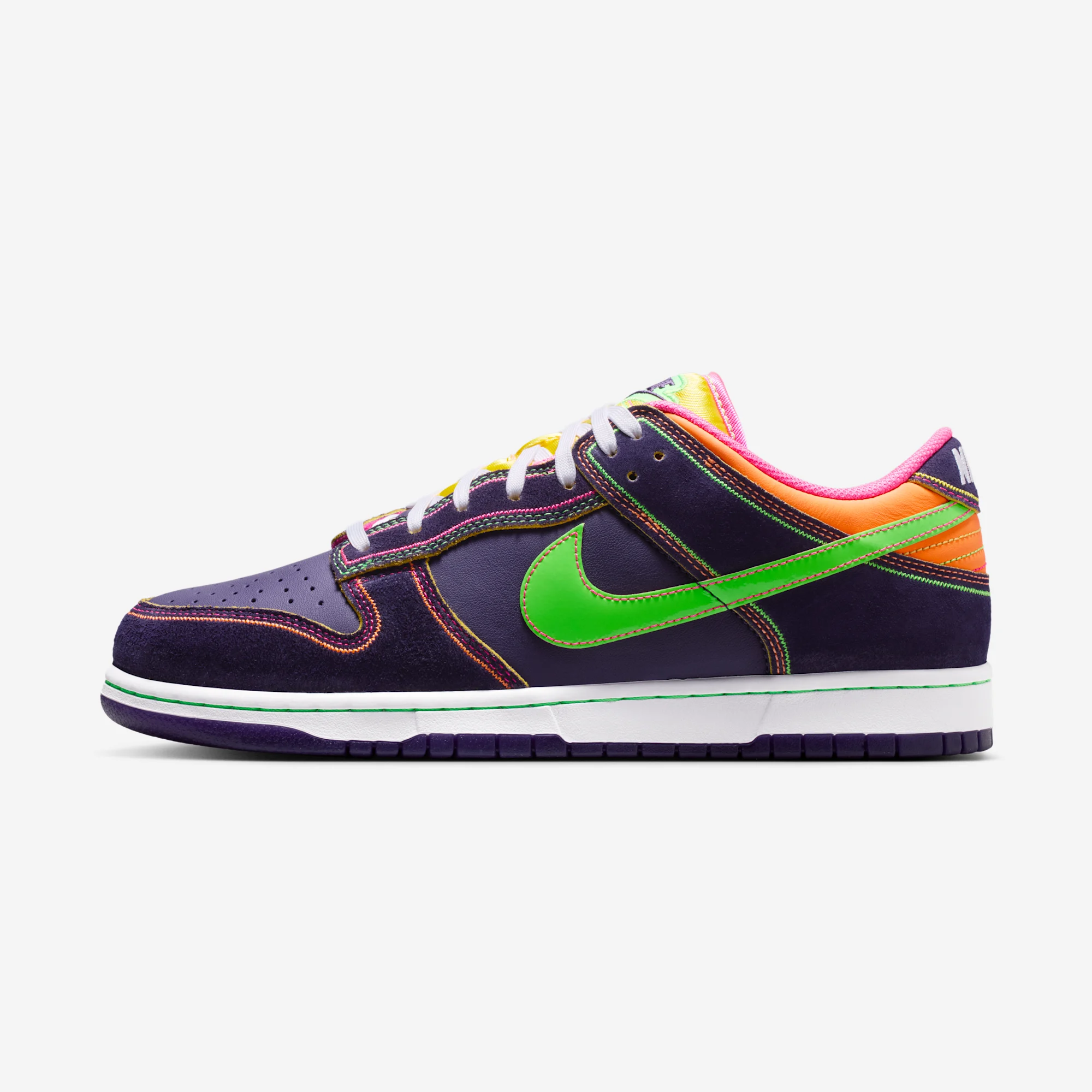 Nike Dunk Low  Retro Premium "Purple Dynasty" Purple Dynasty/Green Strike/Court Purple/Total Orange/Hyper Pink/White