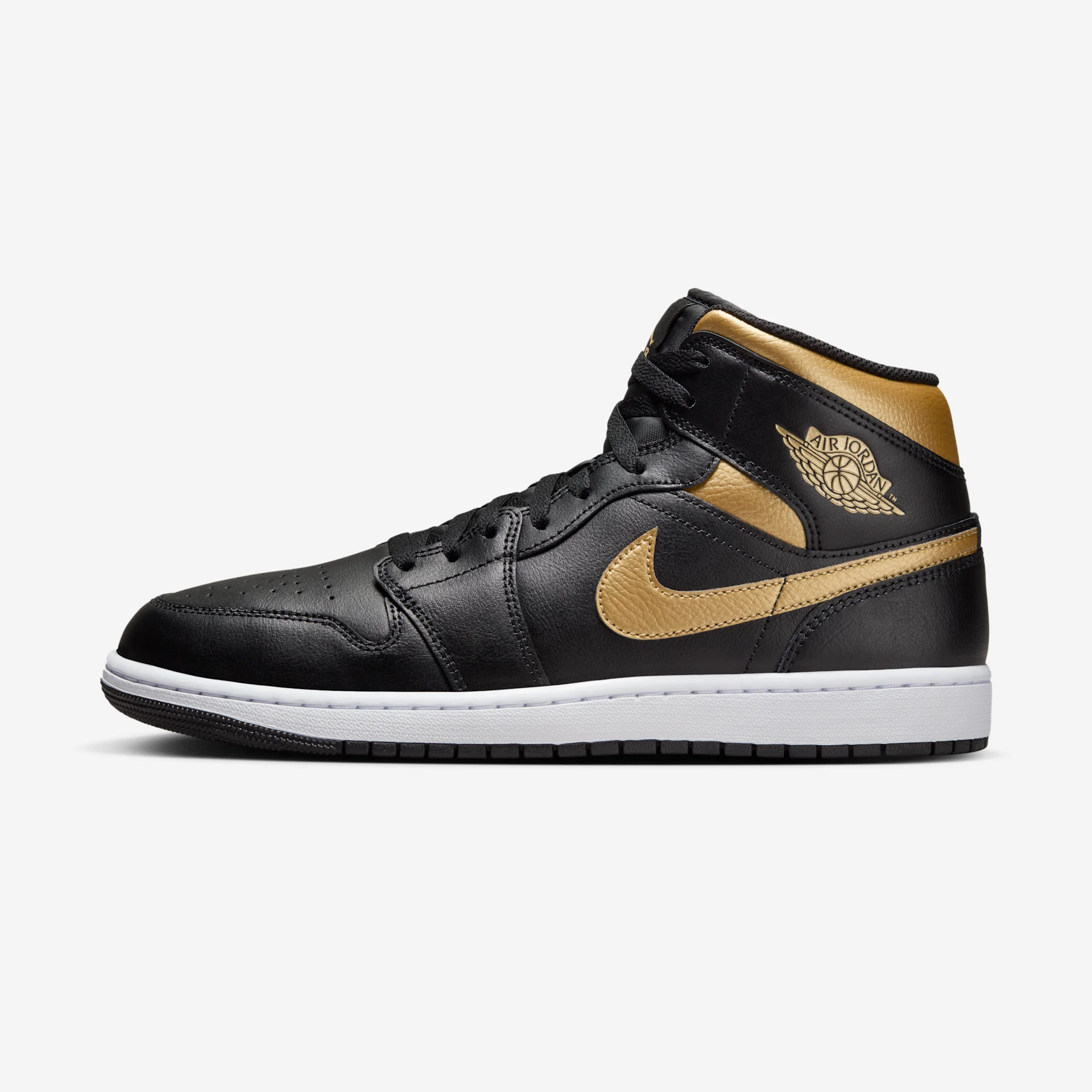 Air Jordan 1 Mid “Black / Metallic Gold” 2024 Black/Metallic Gold/White