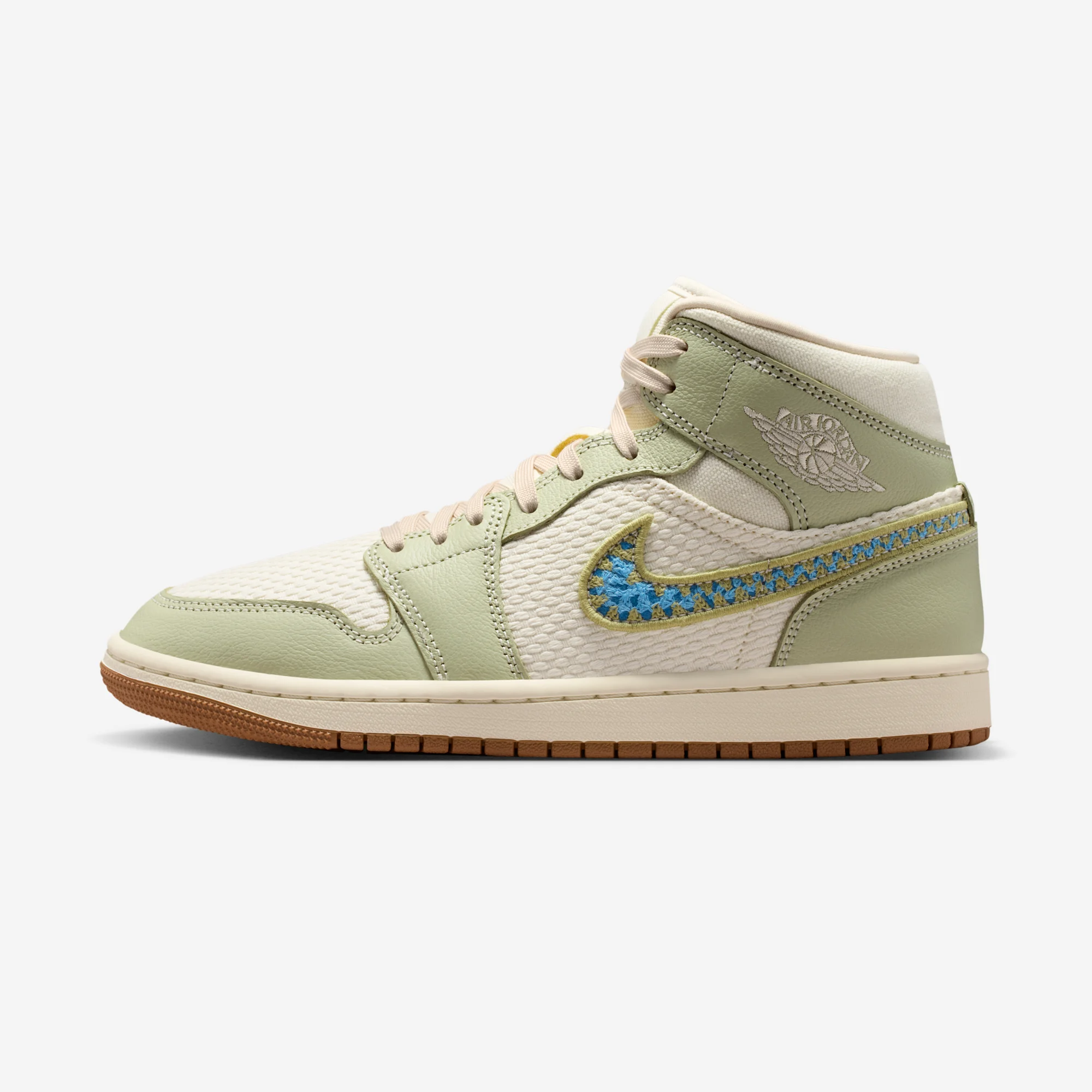 Air Jordan 1 Mid SE W "Olive Aura" Olive Aura/Pearl White/Lawn/University Blue