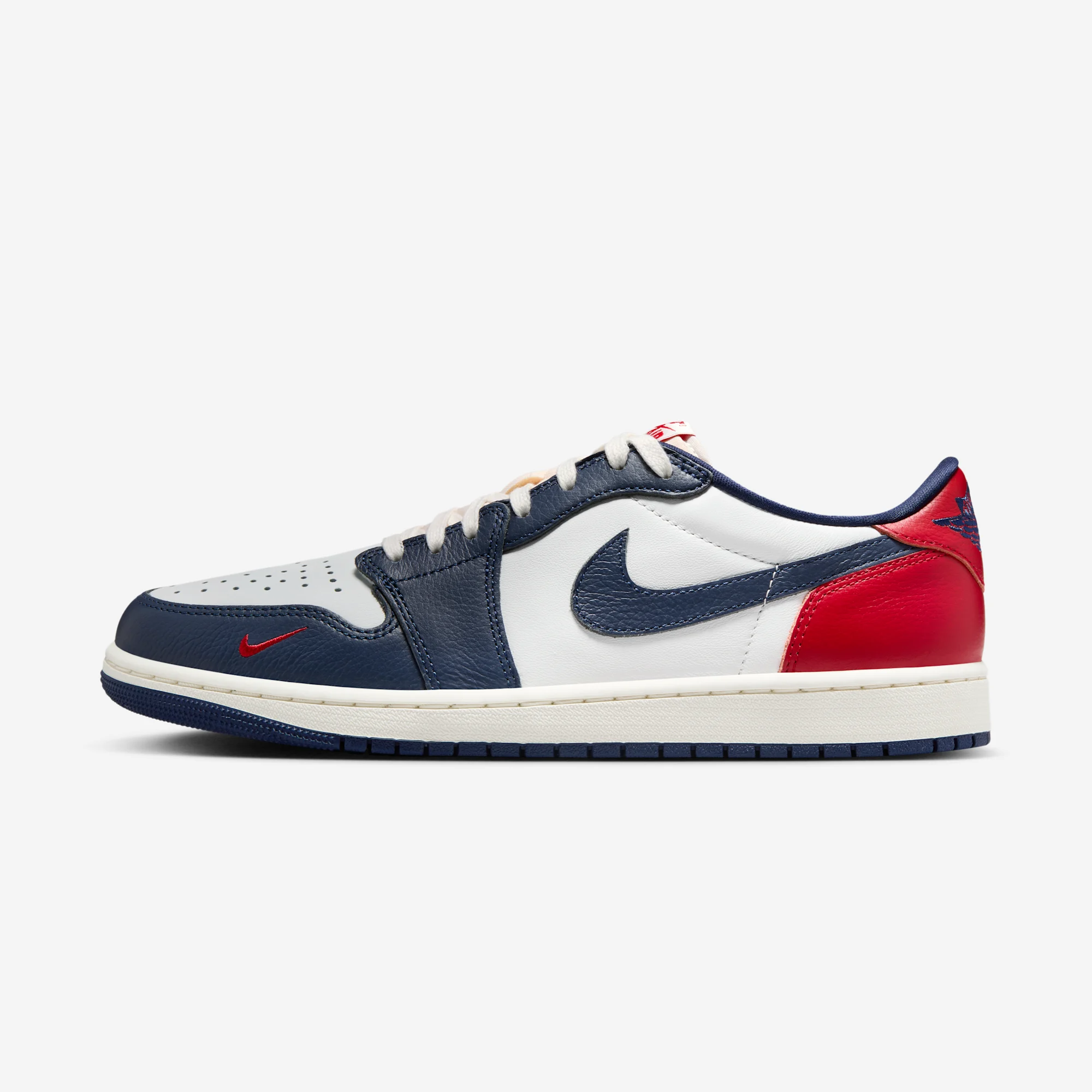 Air Jordan 1 Retro Low OG "Howard University" White/Gym Red/Midnight Navy/Neutral Grey/Sail/Muslin