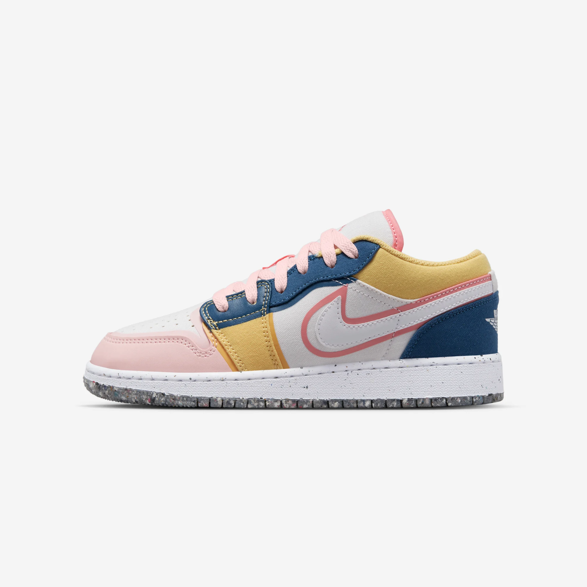 Air Jordan 1 Low GS "Topaz Gold" 2023 White/French Blue/Topaz Gold/Coral Chalk