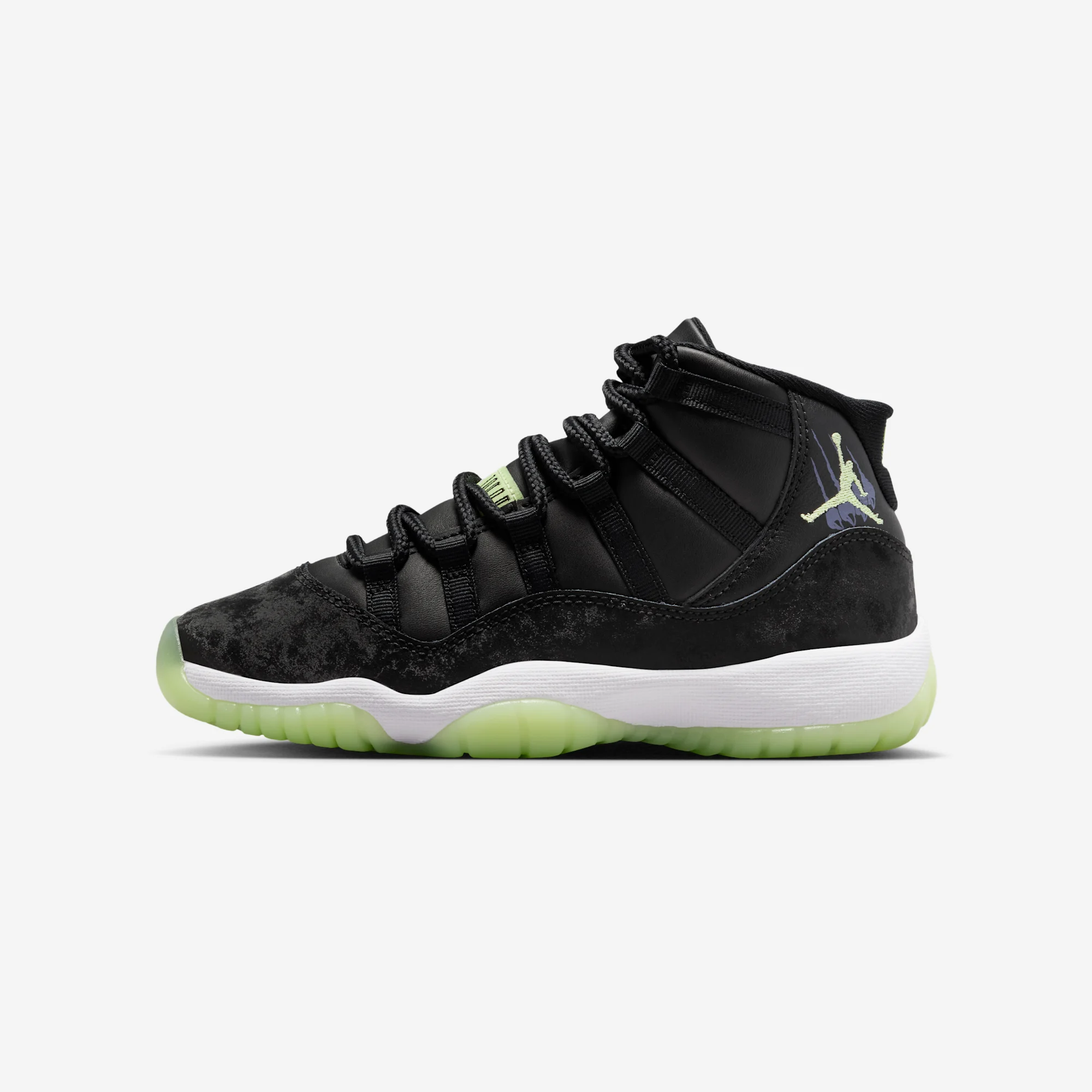 Air Jordan 11 Retro GS "Barely Volt / Dark Raisin" Black/Barely Volt/Dark Raisin/White