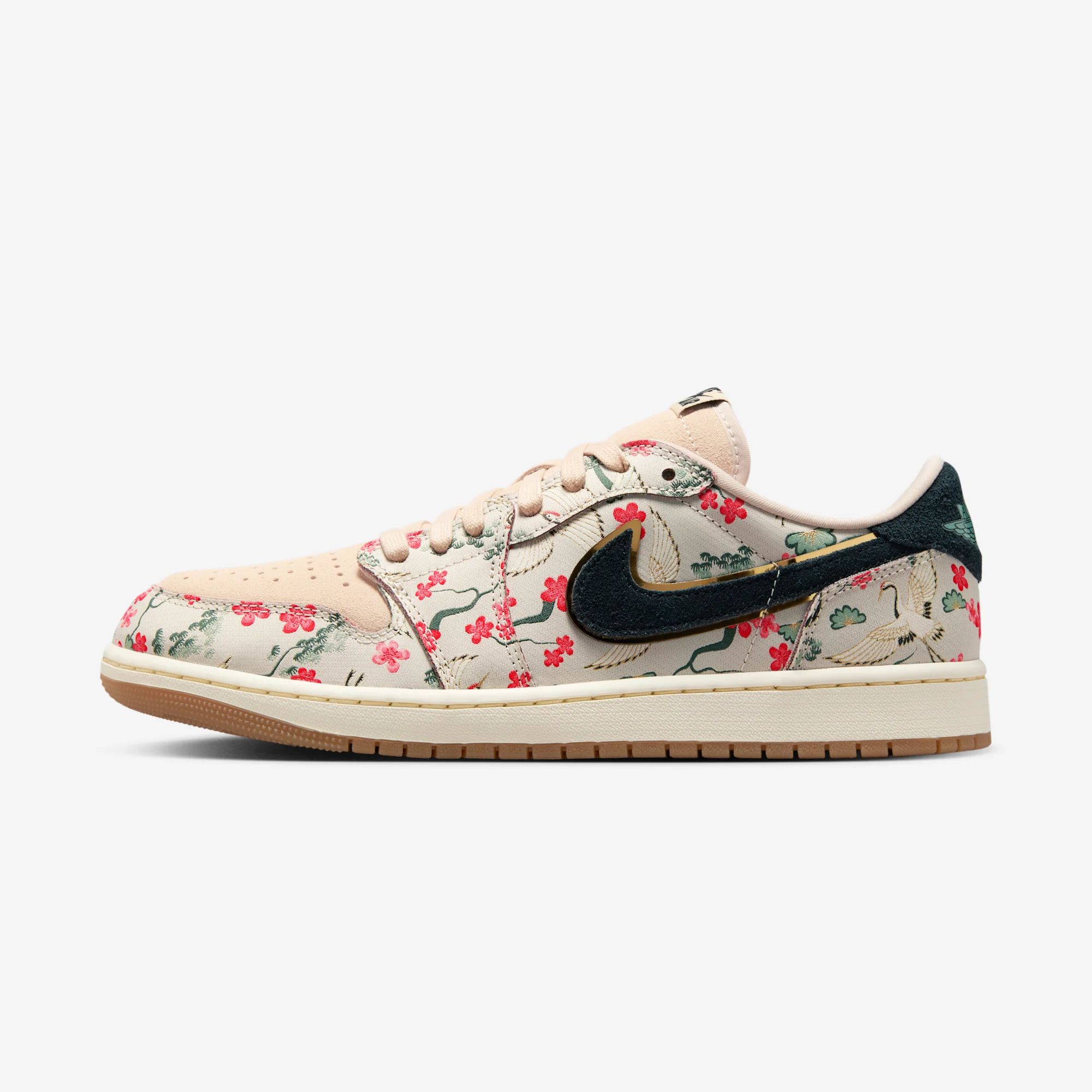 Rui Hachimura x Air Jordan 1 Low OG "Cranes" Oatmeal/Jade Smoke/Black
