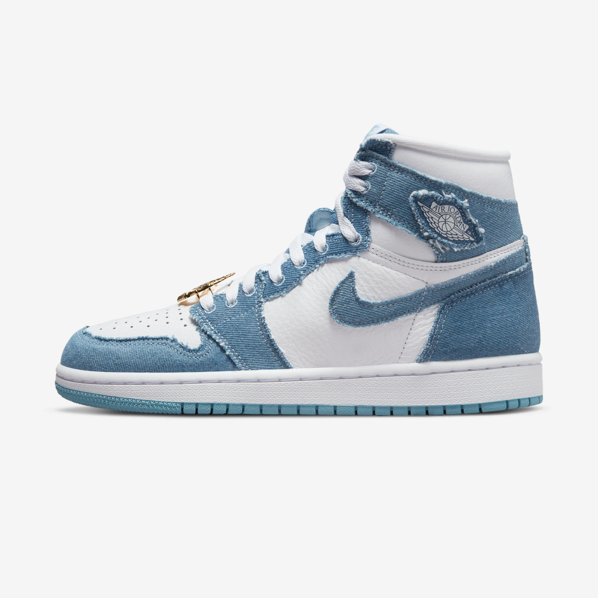 Air Jordan 1 Retro High OG "Denim" 2022 White/Metallic Gold/Chile Red/Boarder Blue