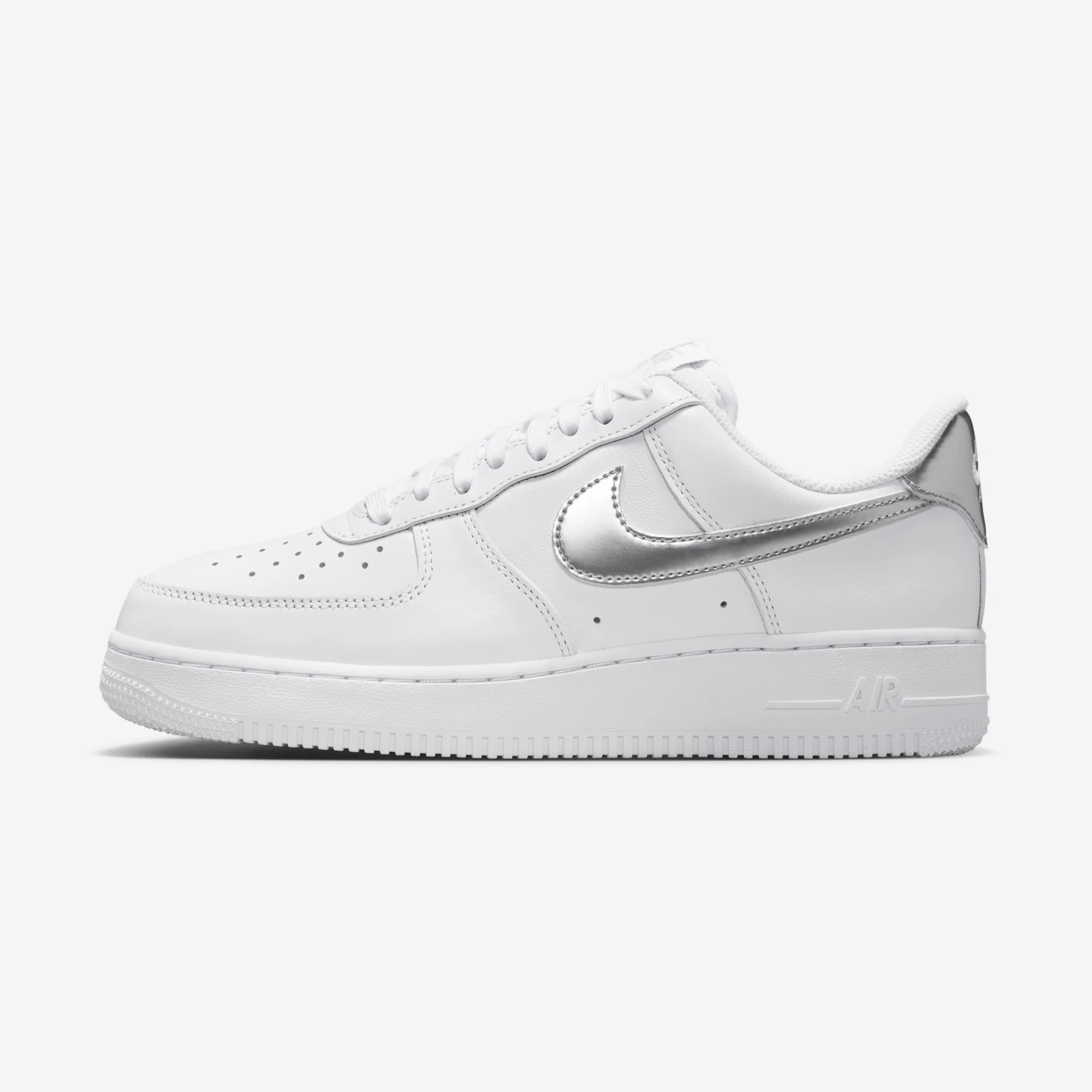 Nike Air Force 1 Low SE W "White & Metallic Silver"