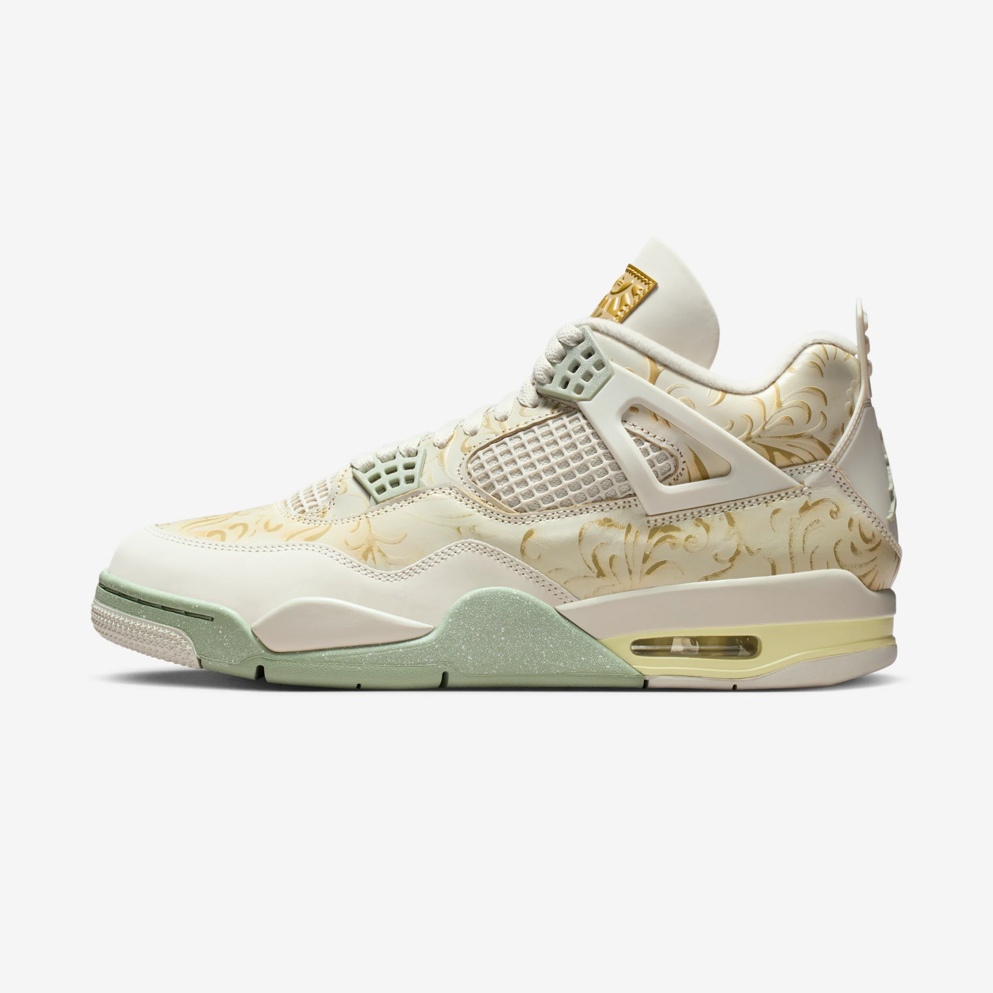 Air Jordan 4 Retro SE "Somos Eternos" Soft Pearl/Metallic Gold/Light Bone/Jade Horizon