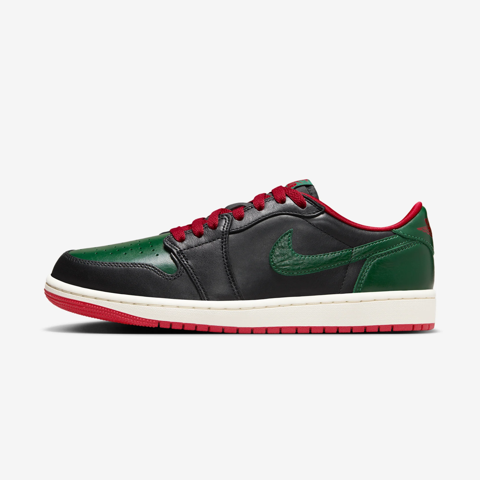 Air Jordan 1 Retro Low OG “Gorge Green” 2024 Black/Gorge Green/Varsity Red/Sail