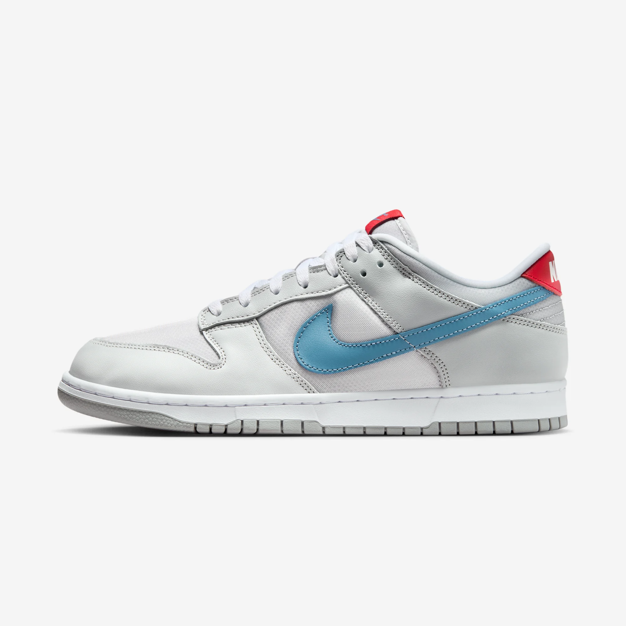 Nike Dunk Low QS "Silver Surfer" Metallic Silver/Aegean Storm/Neutral Grey/Flat Silver/Gym Red
