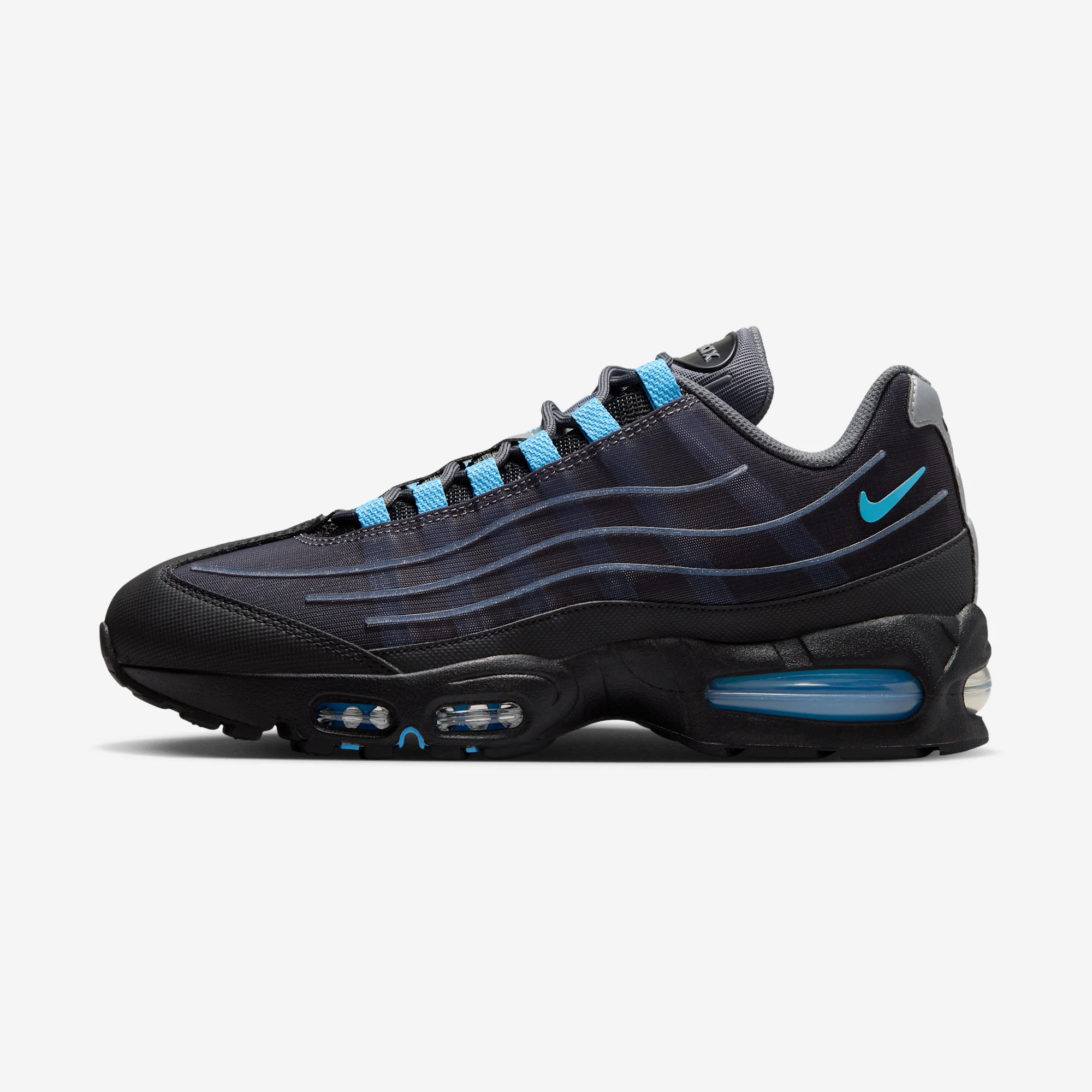 Nike Air Max 95 Big Bubble Tech "Black & University Blue" Black/University Blue/Iron Grey/Metallic Silver