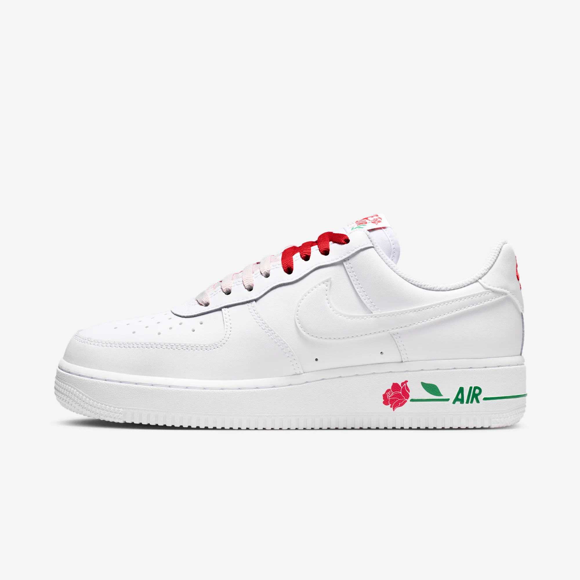 Nike Air Force 1 Low "Rose Sport Red" White/White/Sport Red/Pine Green