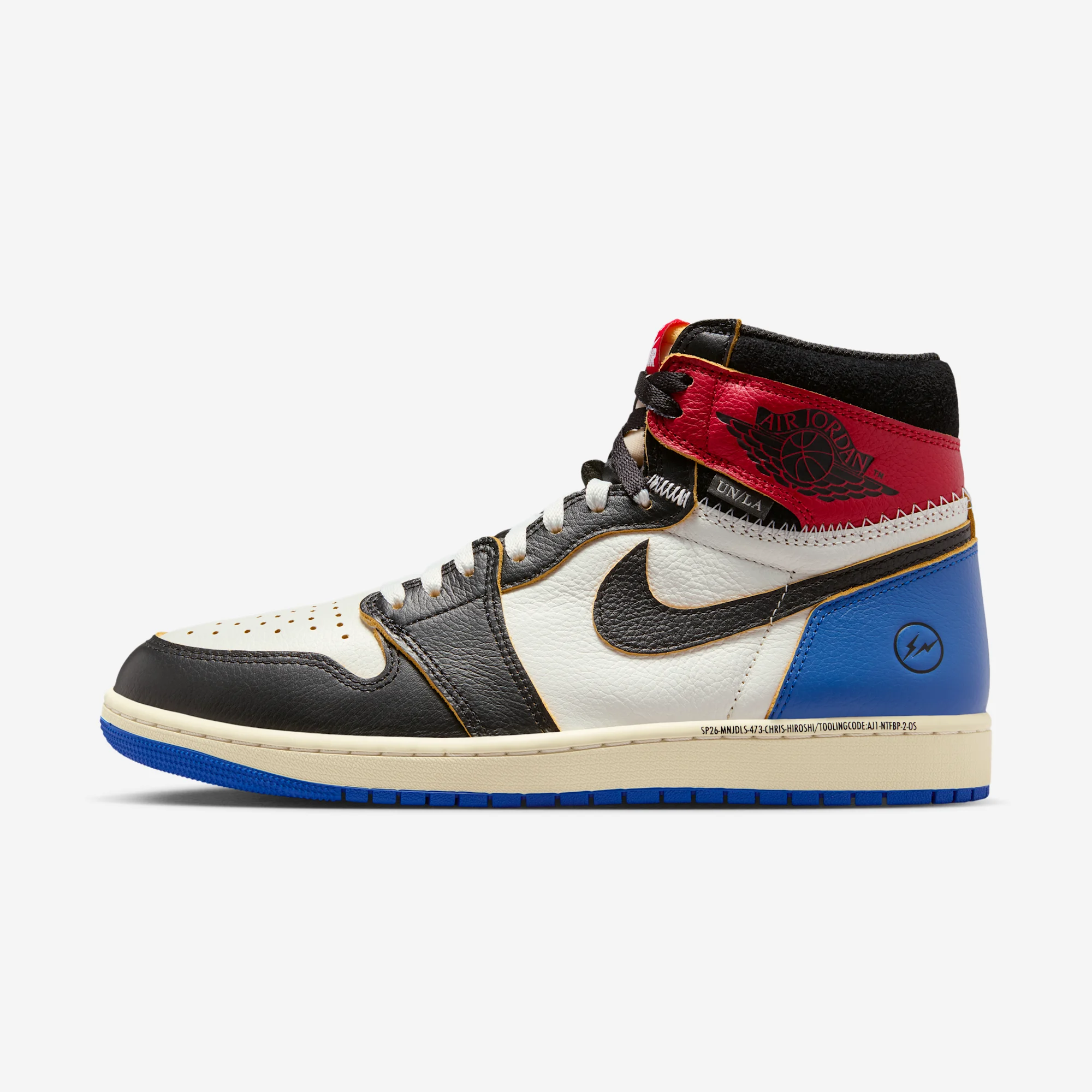 Fragment x Union LA x Air Jordan 1 Retro High OG SP "Varsity Red / Sport Royal" Black/White/Varsity Red/Sport Royal