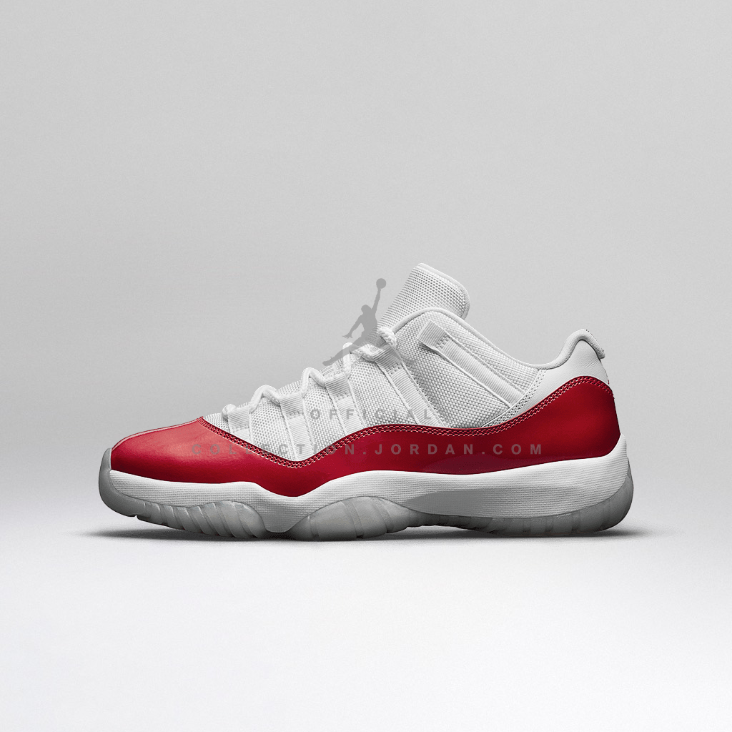 big kid's jordan 11 retro cherry white varsity red black