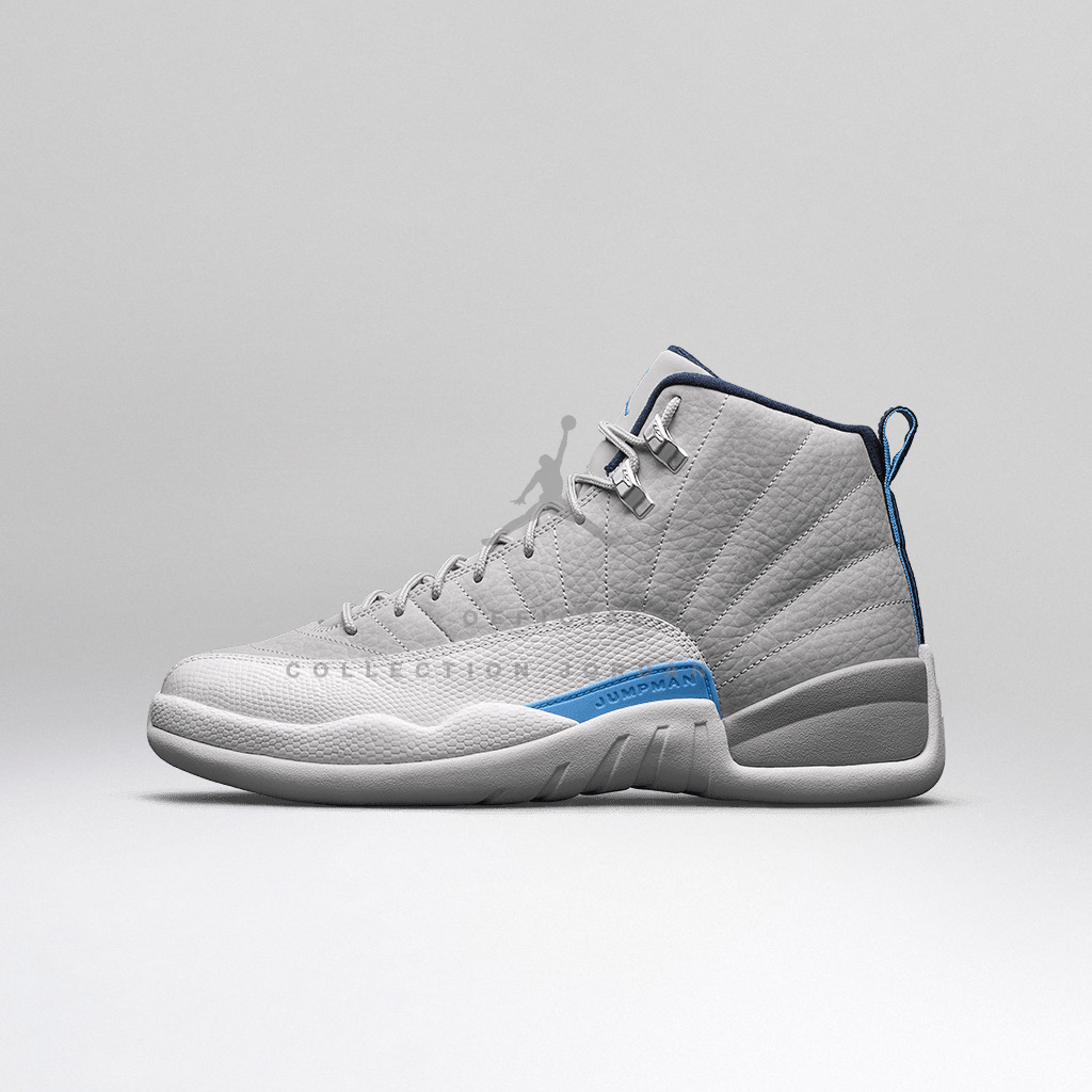 air jordan 12 retro wolf grey university blue white