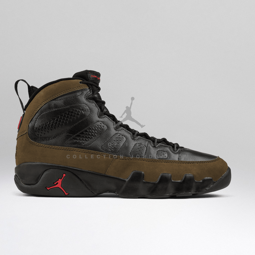 air jordan 9 olive black true red