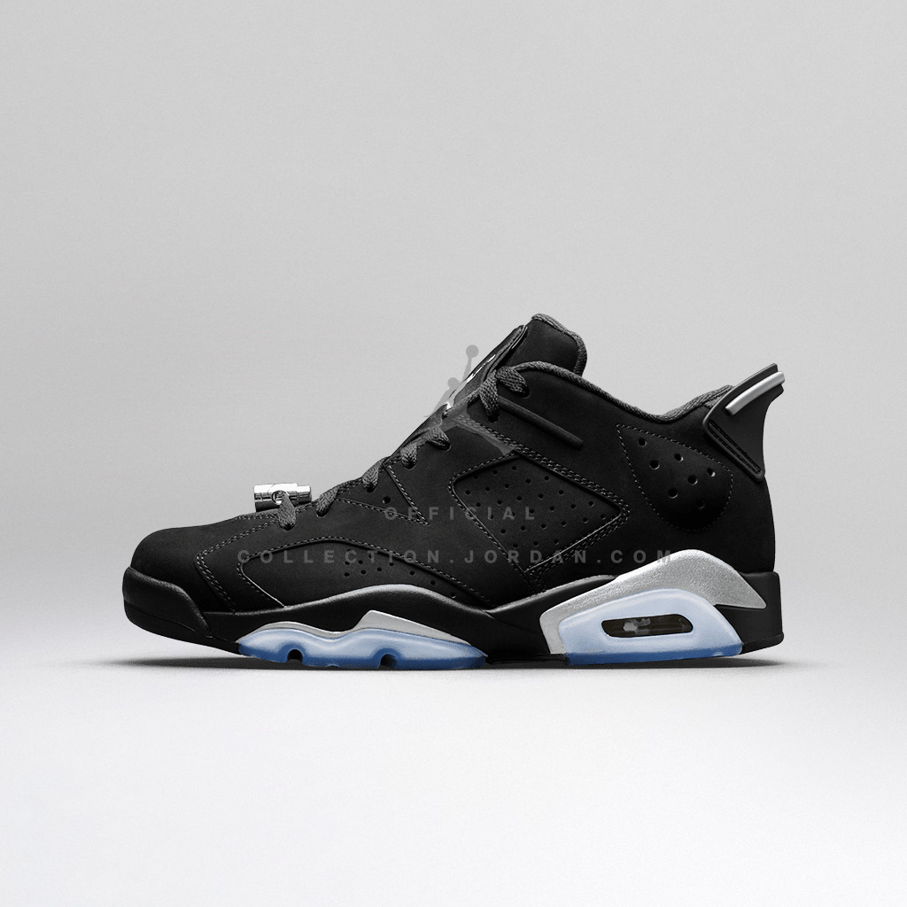 air jordan 6 black and silver