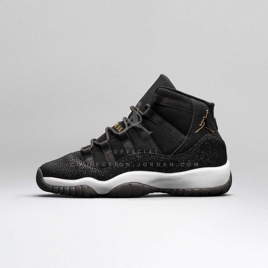 jordan 11 black white and gold