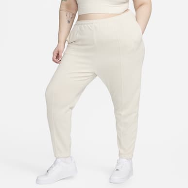 Women's Slim High-Waisted French Terry Tracksuit Bottoms (Plus Size)