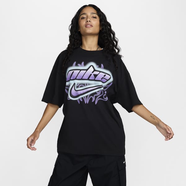 PIKEUR - T-shirt à manches courtes femme oversize Athleisure noir main image 0