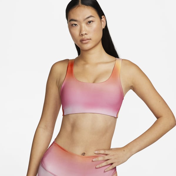 nike pink and yellow sports bra