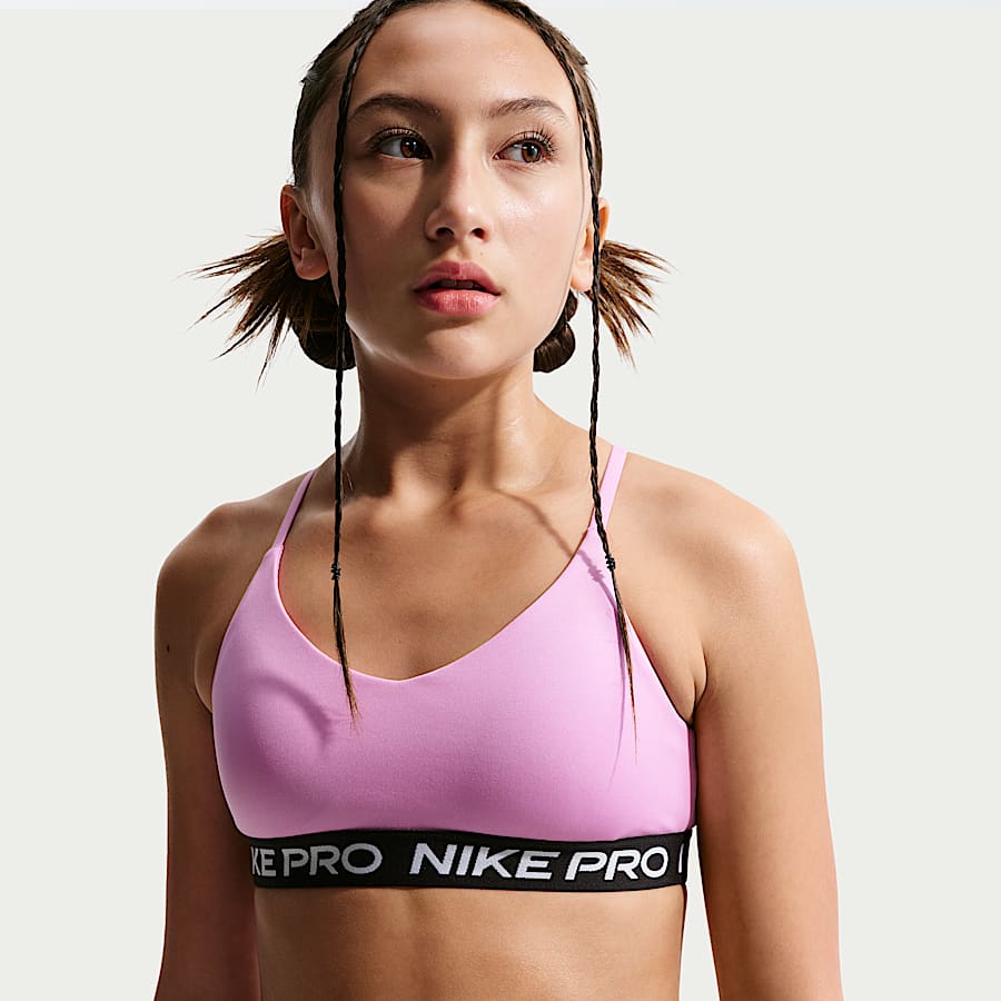 Nike Pro Swoosh Sport Beha Meisjes Zwart Wit